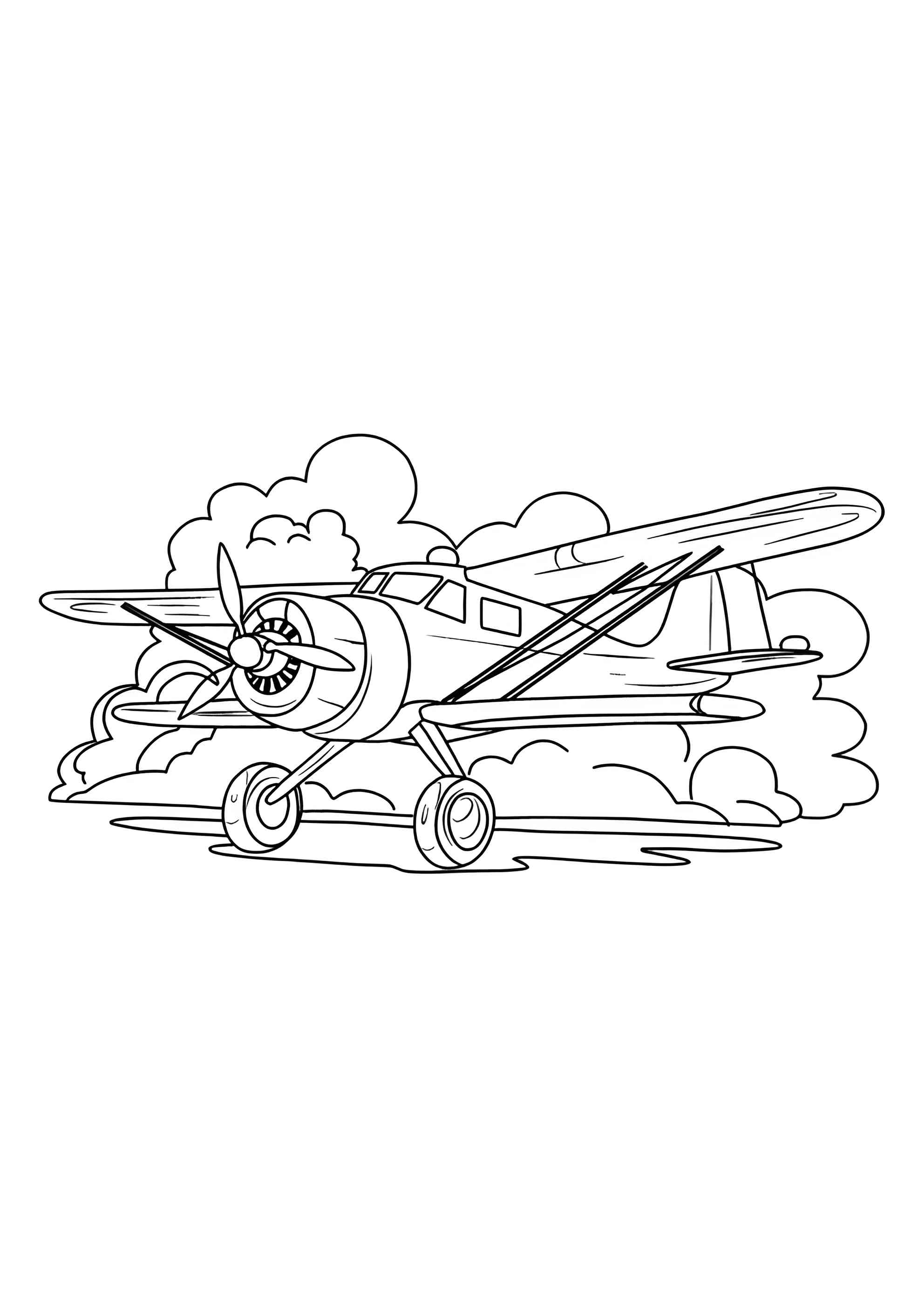 Раскраска Самолёт с винтом