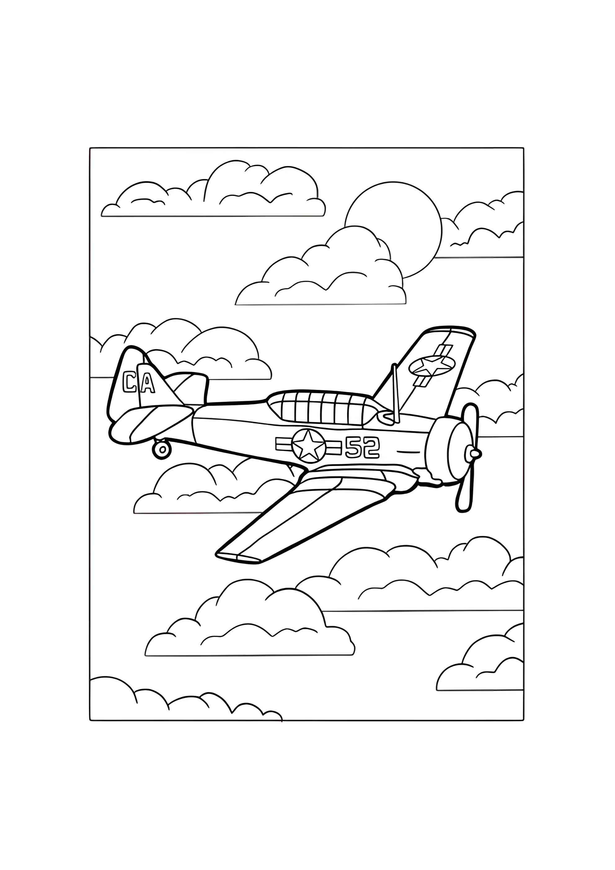 Раскраска Самолёт времён второй мировой войны VS-41