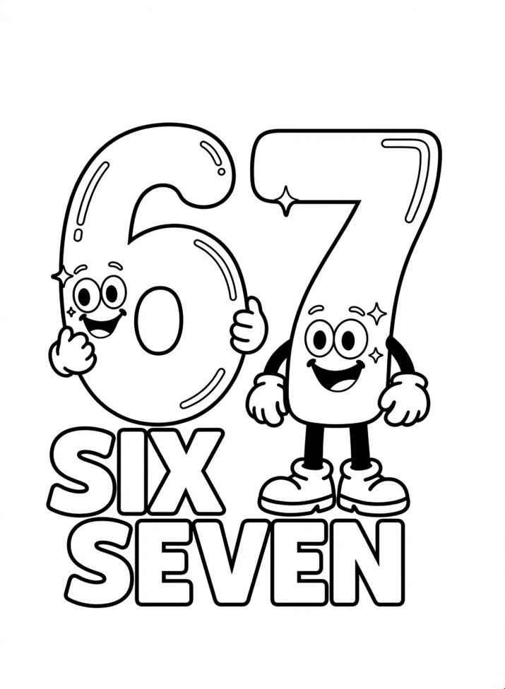 Раскраска Счастливые друзья 6 и 7