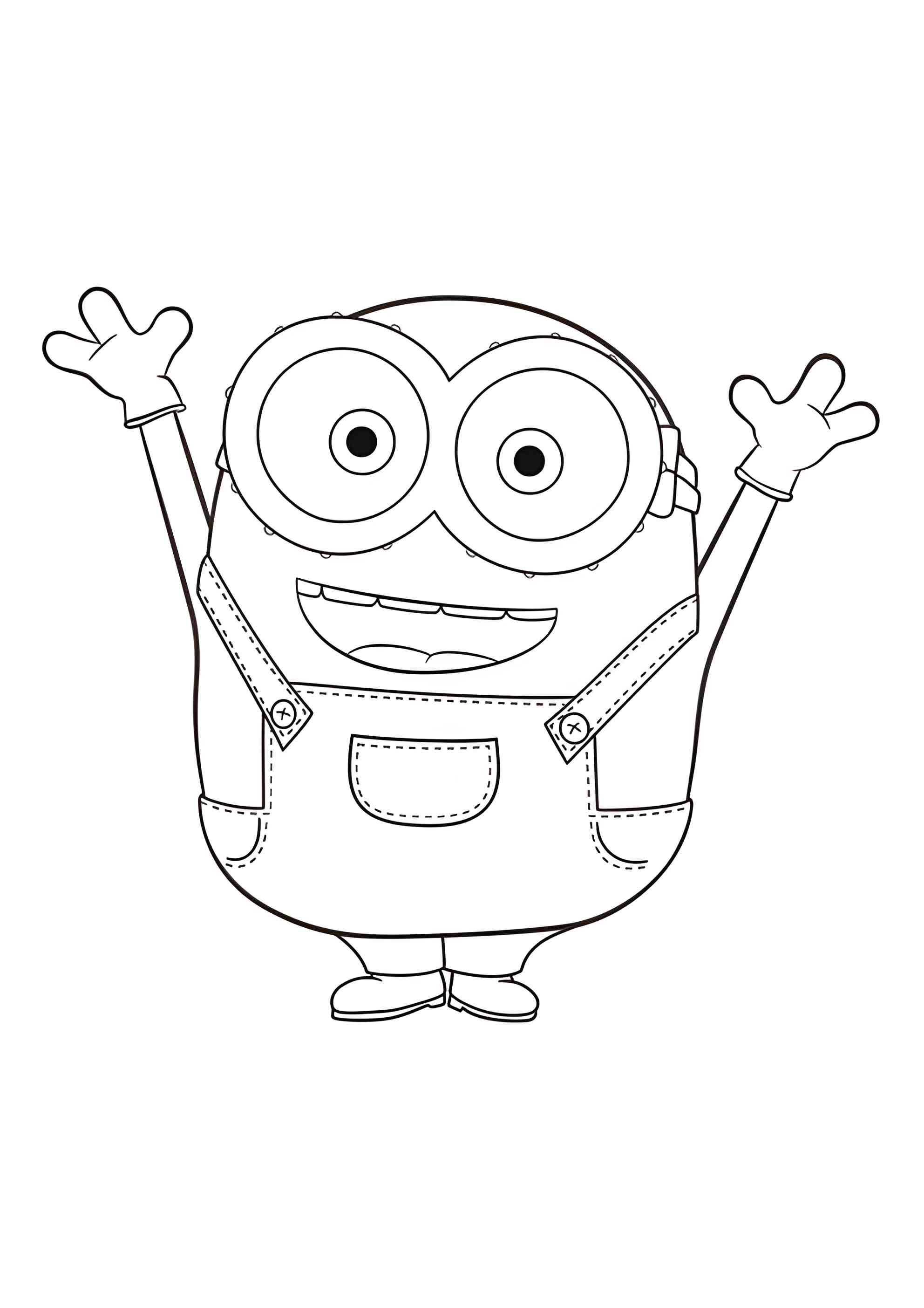 Раскраска Счастливый миньон Боб