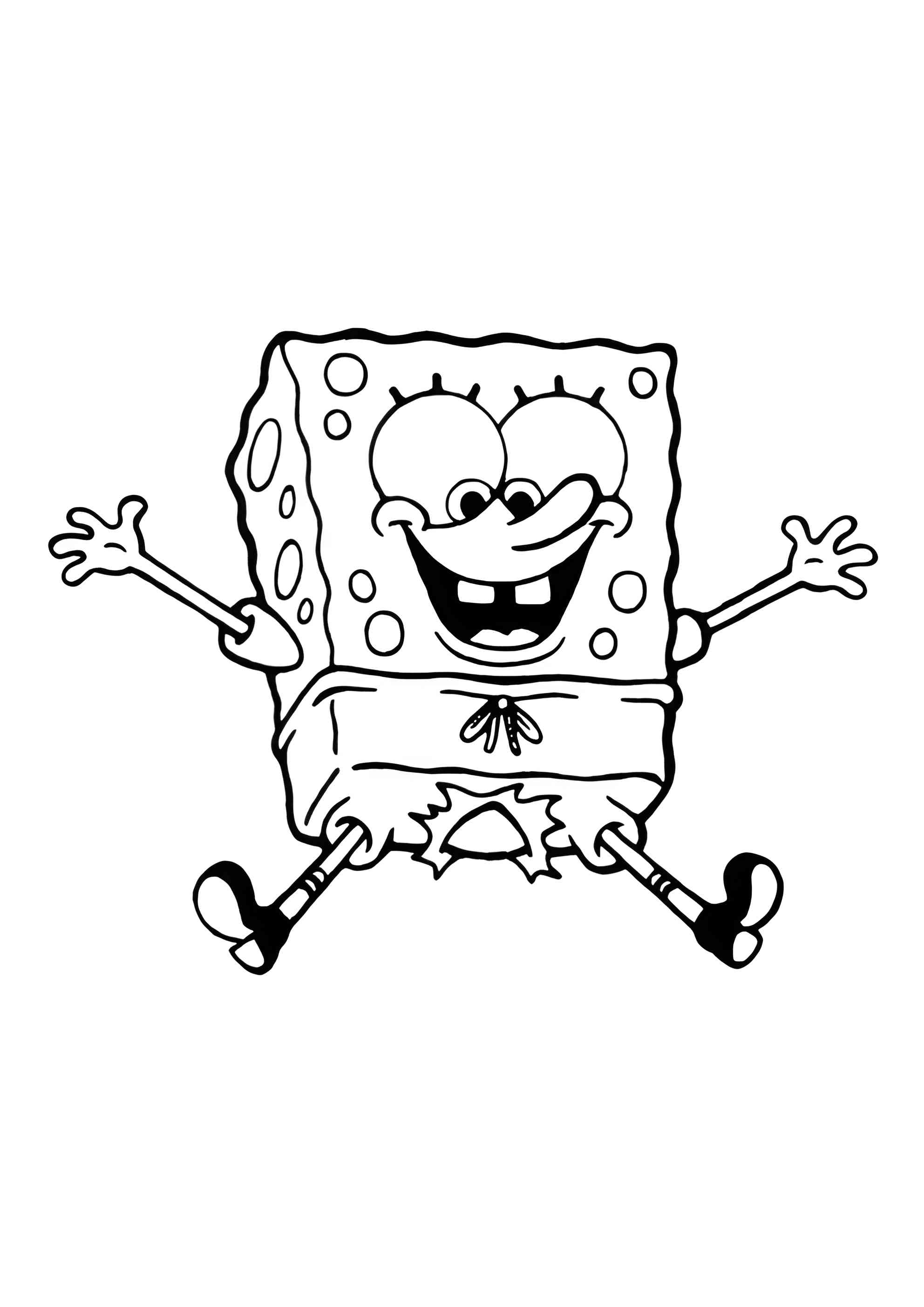 Раскраска Счастливый Спанч Боб