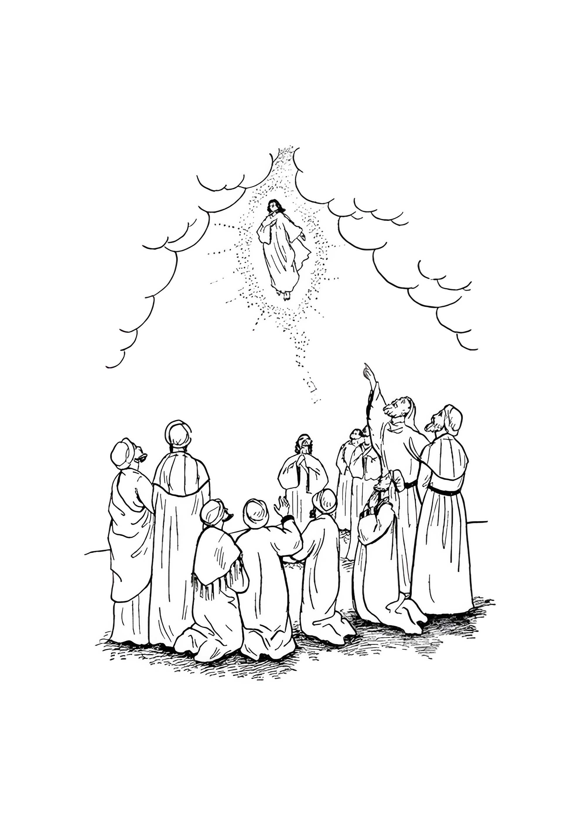 Раскраска Сценка на Пасху из Библии