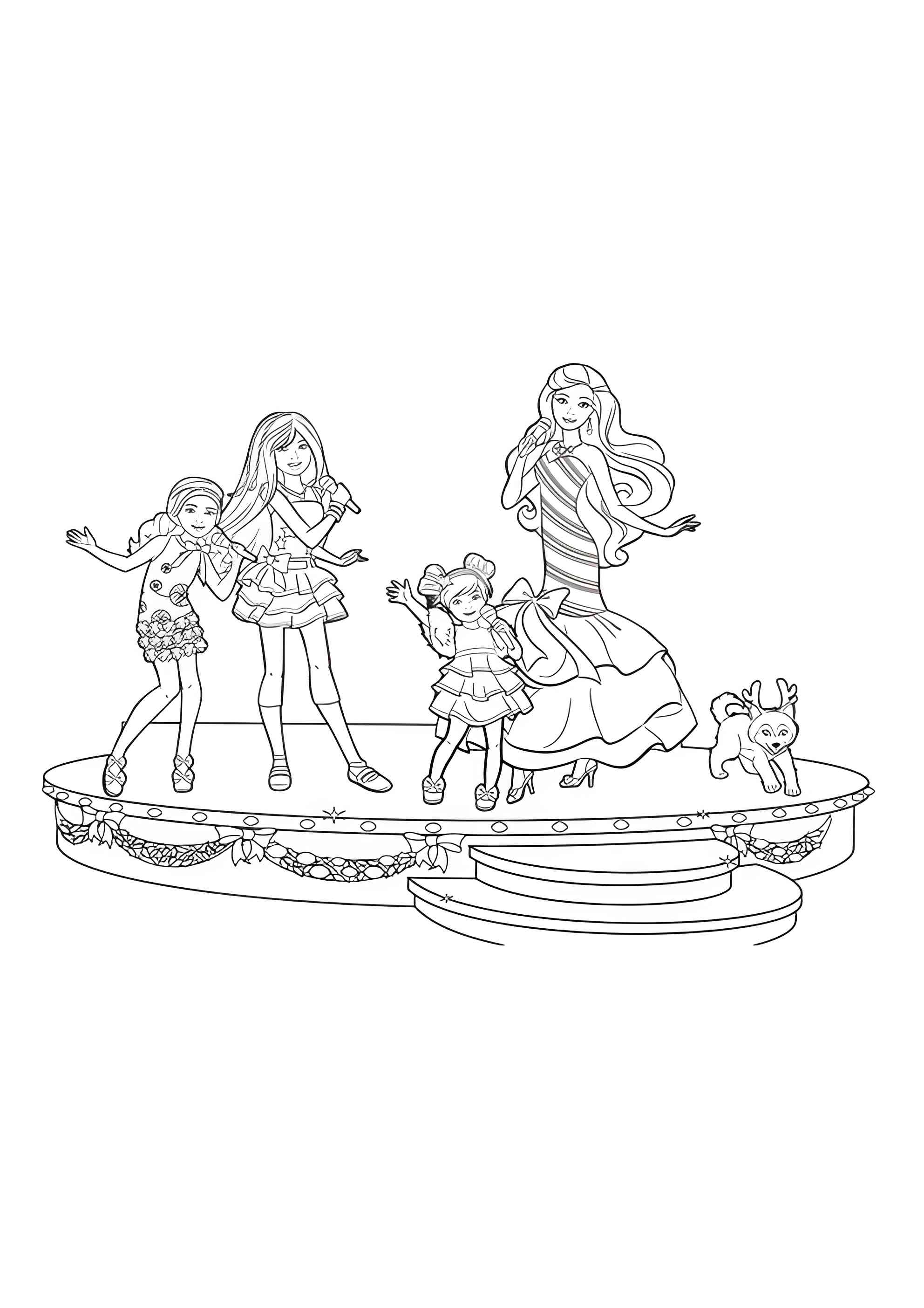 Раскраска Семья Барби