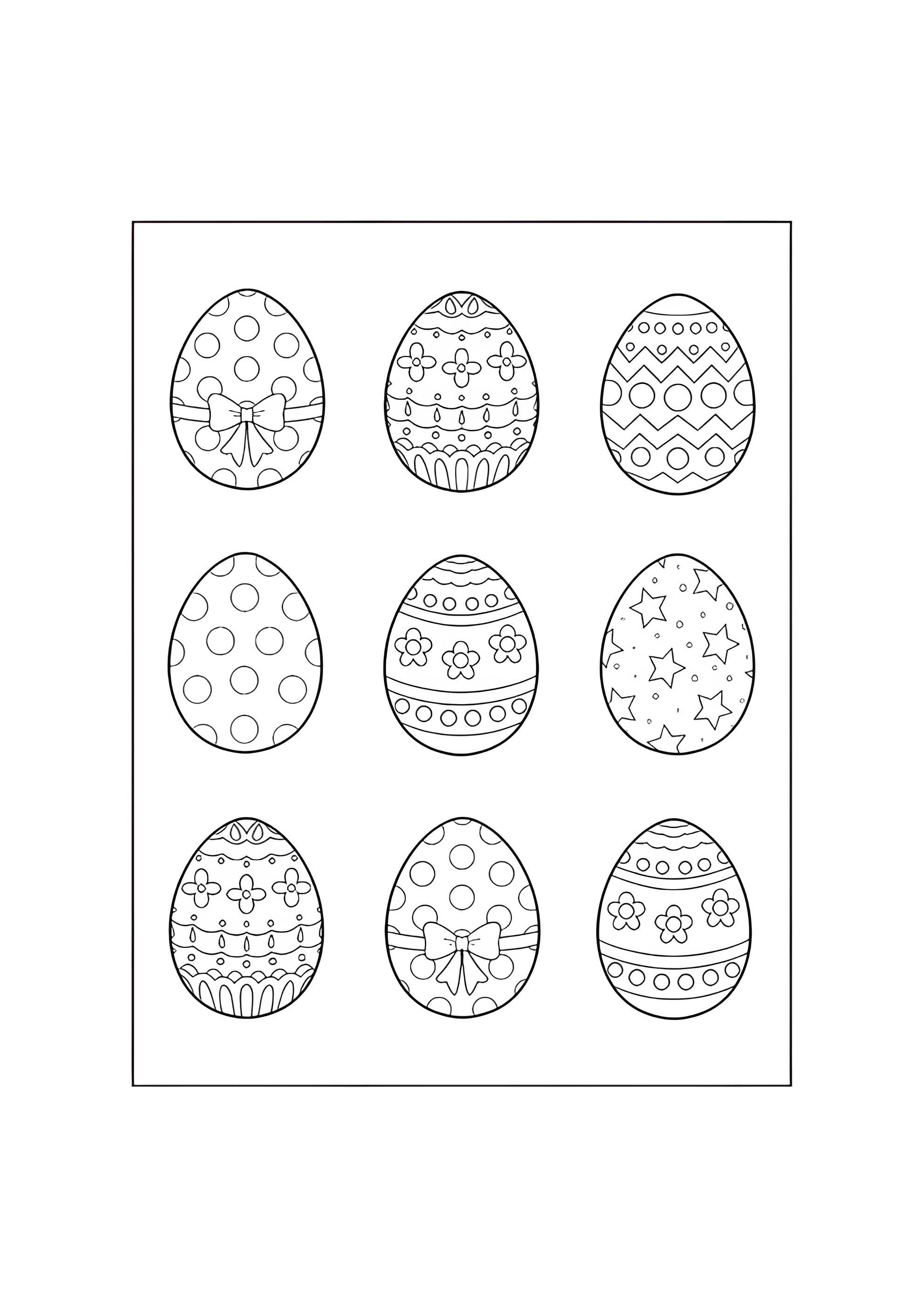 Раскраска Шаблон пасхальных яичек