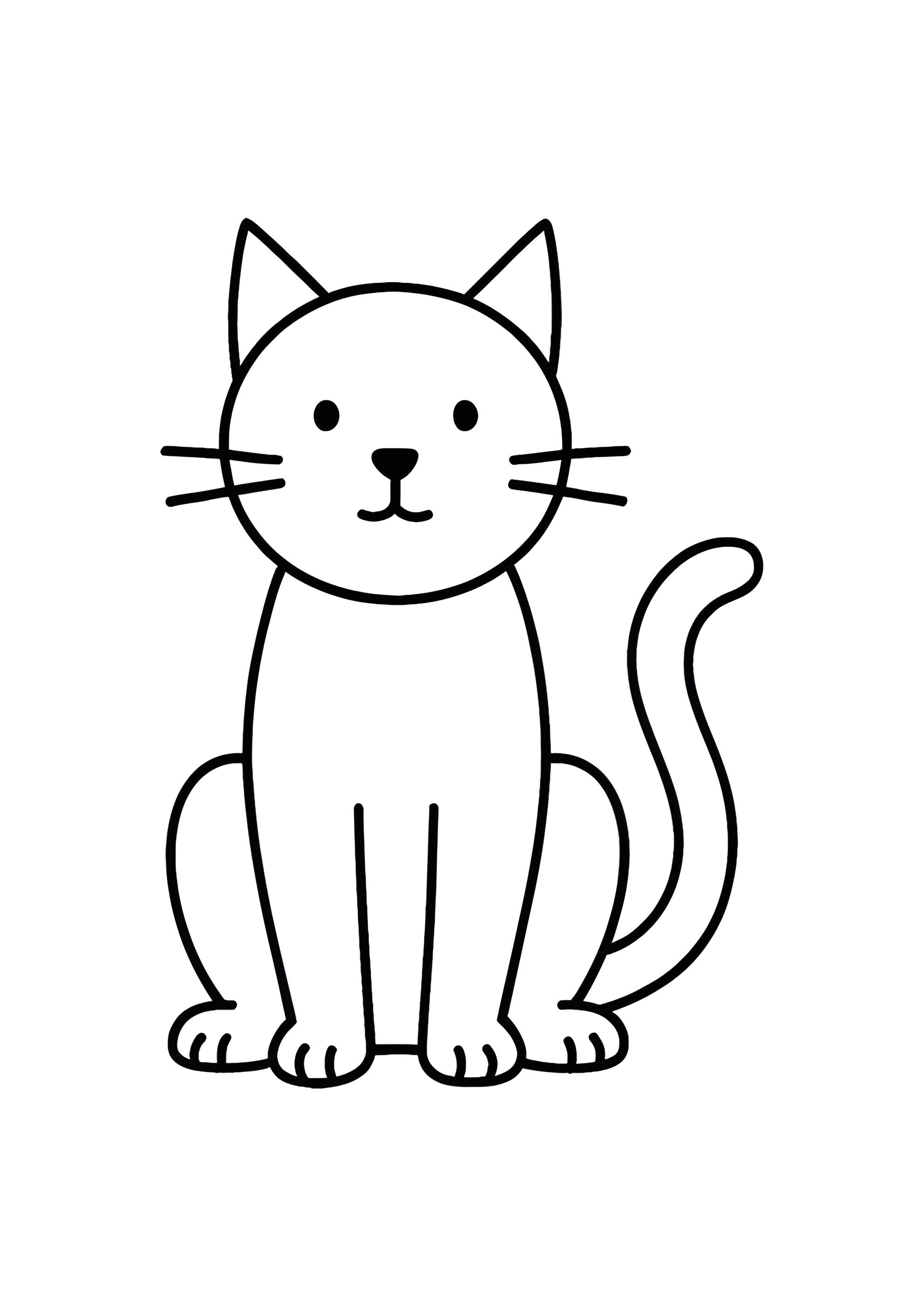 Раскраска Схематический кот