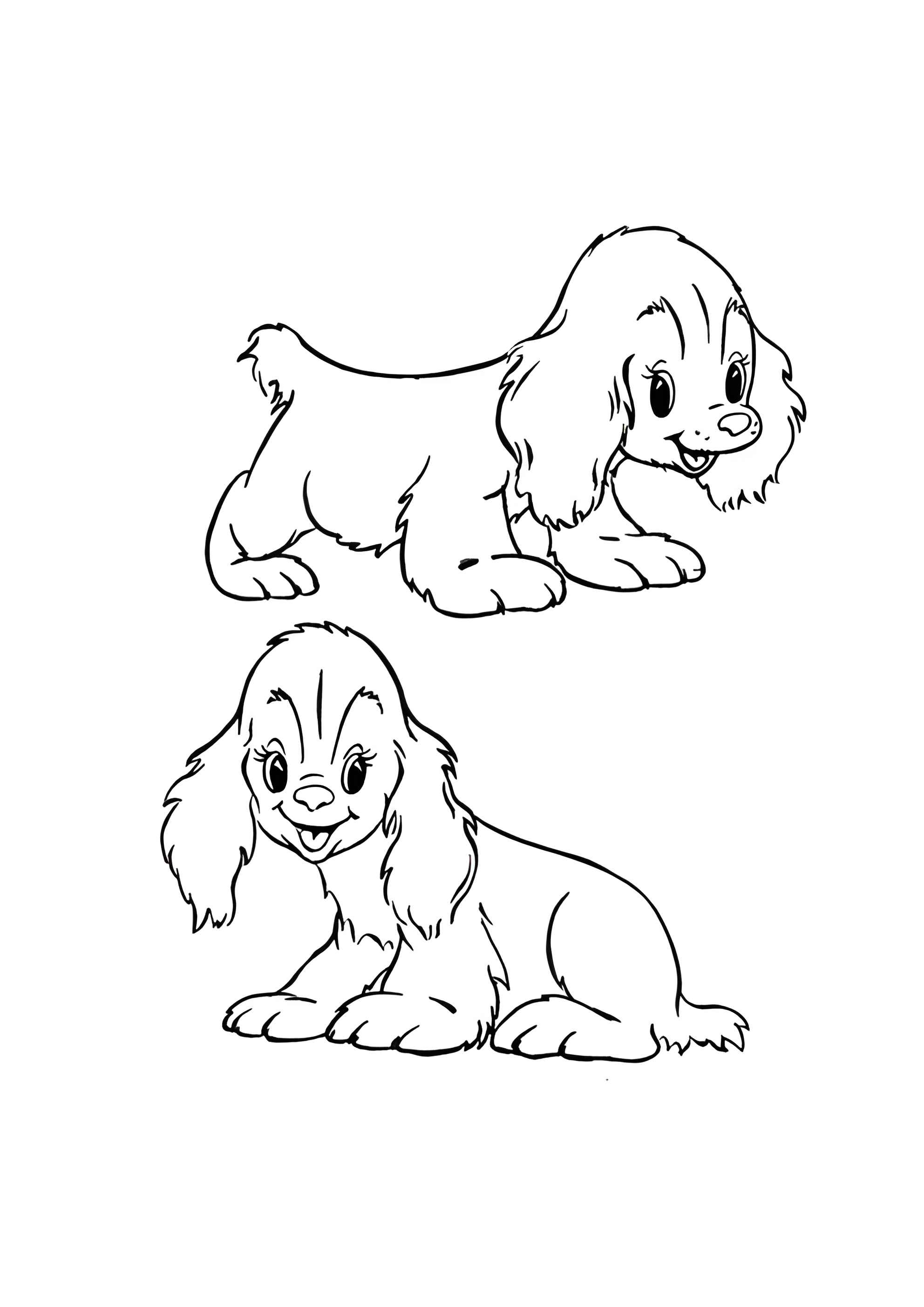 Раскраска Щенки