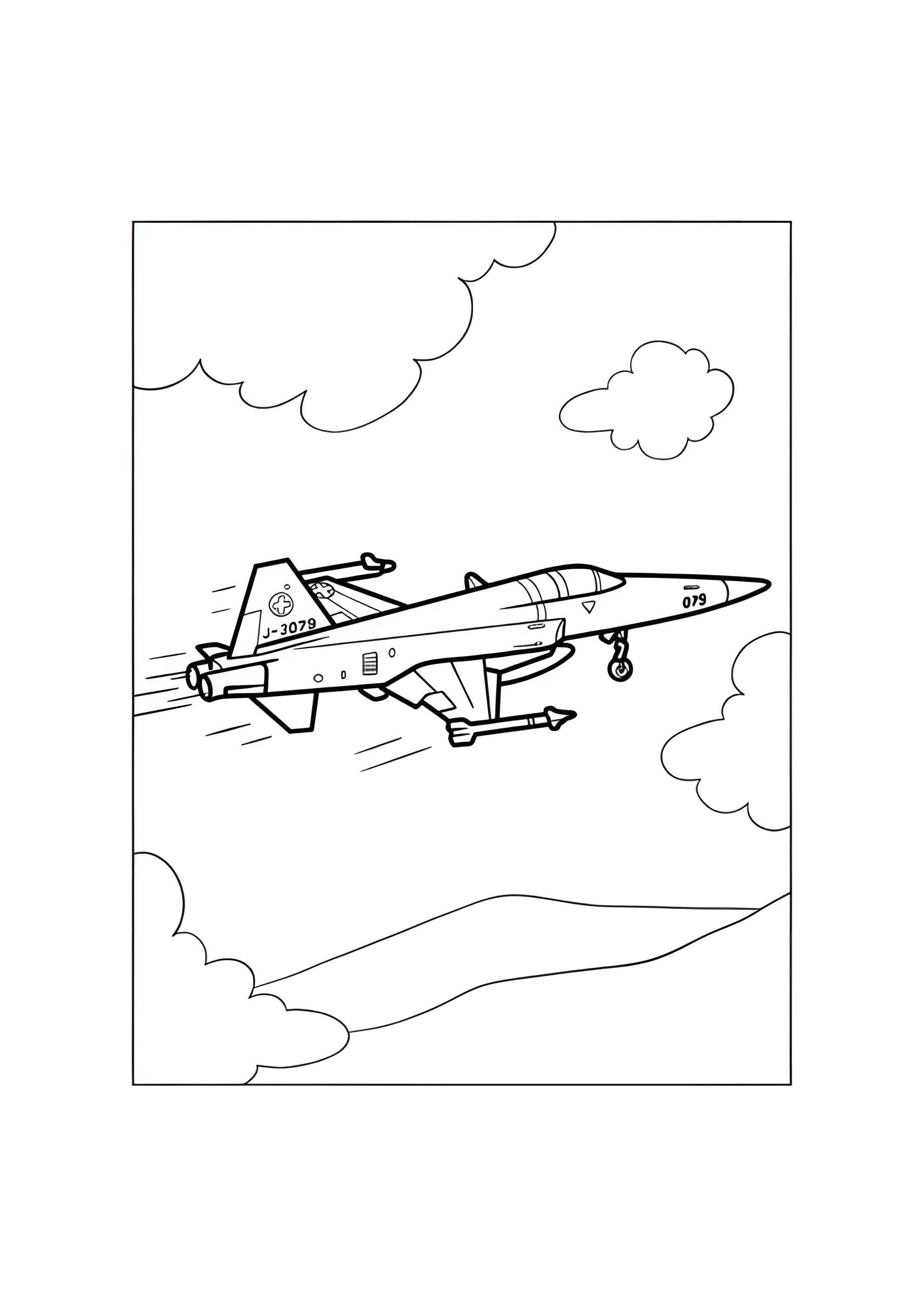 Раскраска Швейцарский истребитель Нортроп Ф-5 Фридом Файтер