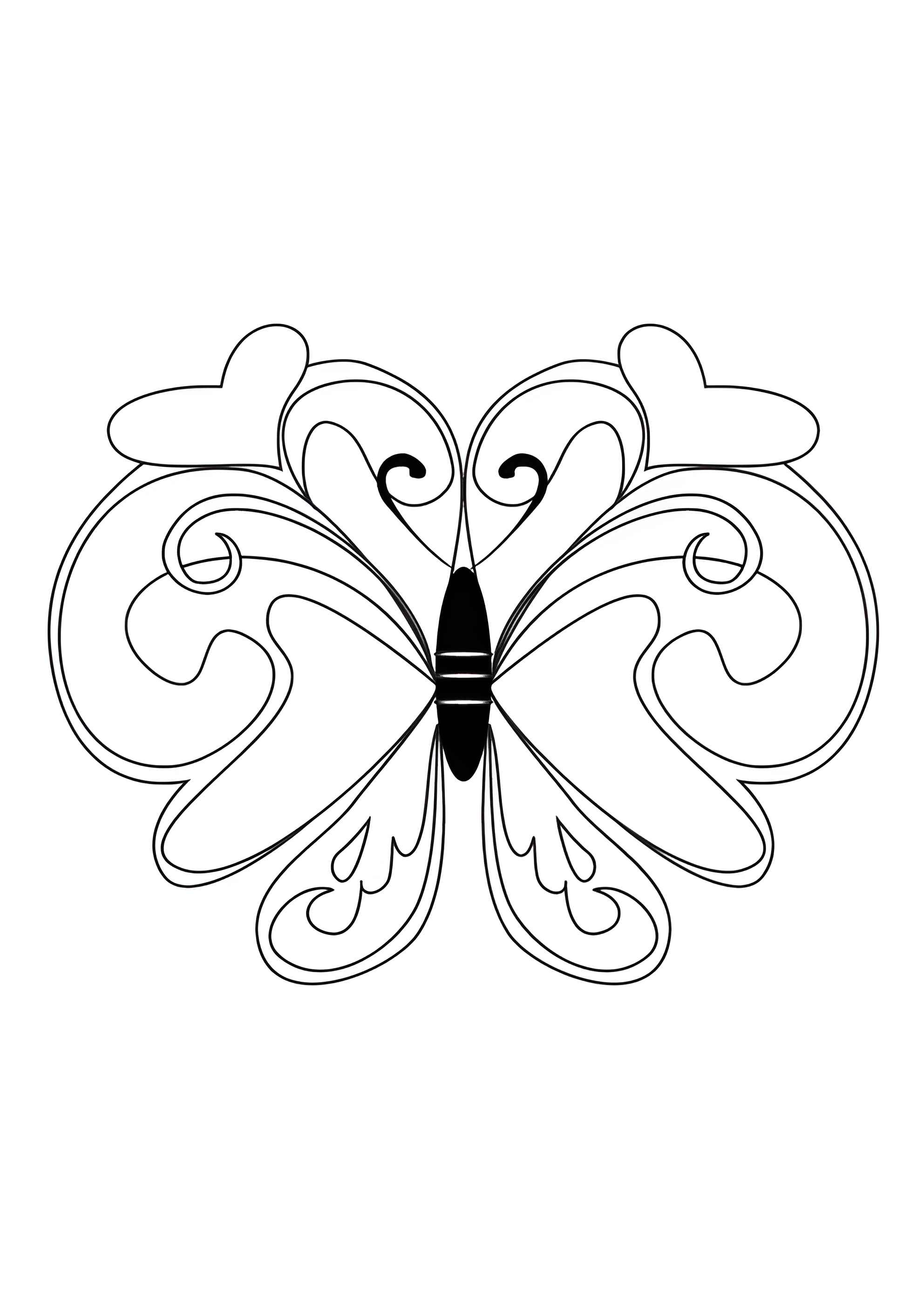 Раскраска Симпатичная бабочка