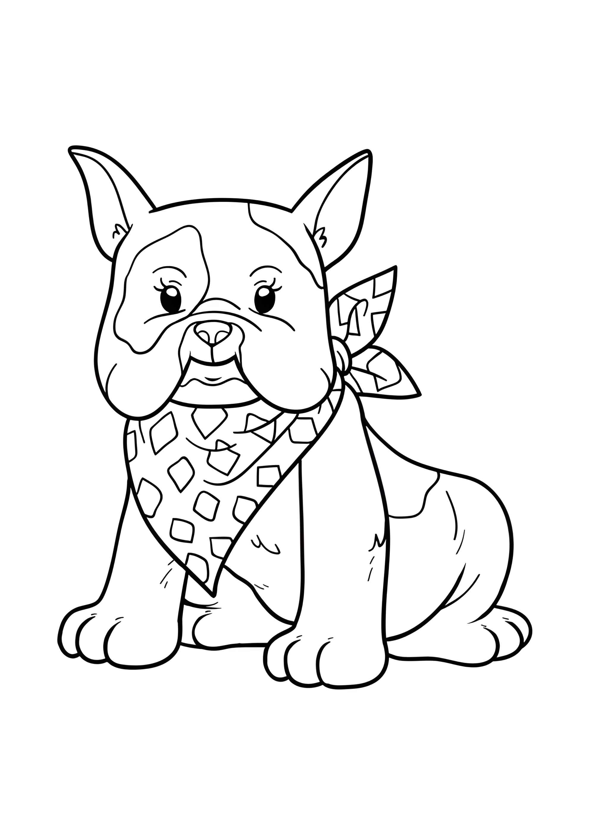 Раскраска Симпатичный бульдог