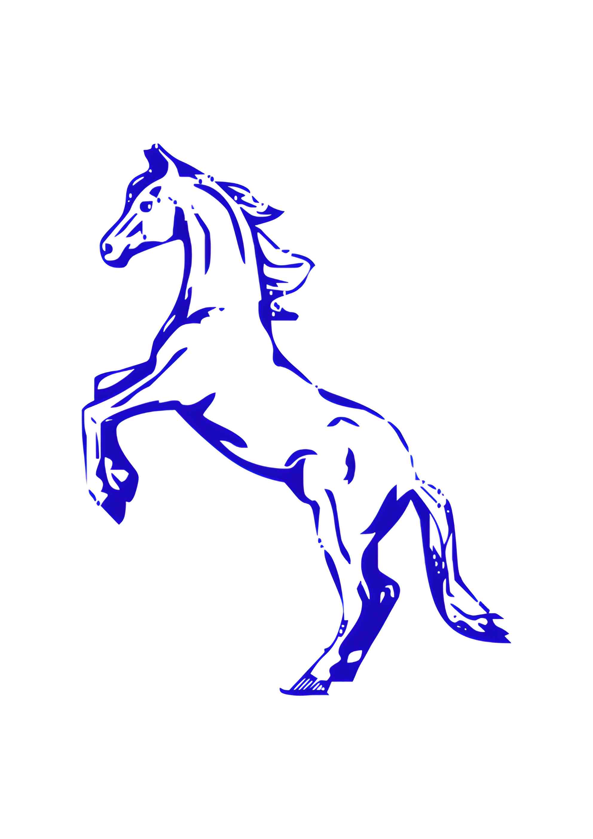 Раскраска Синяя деревянная лошадь