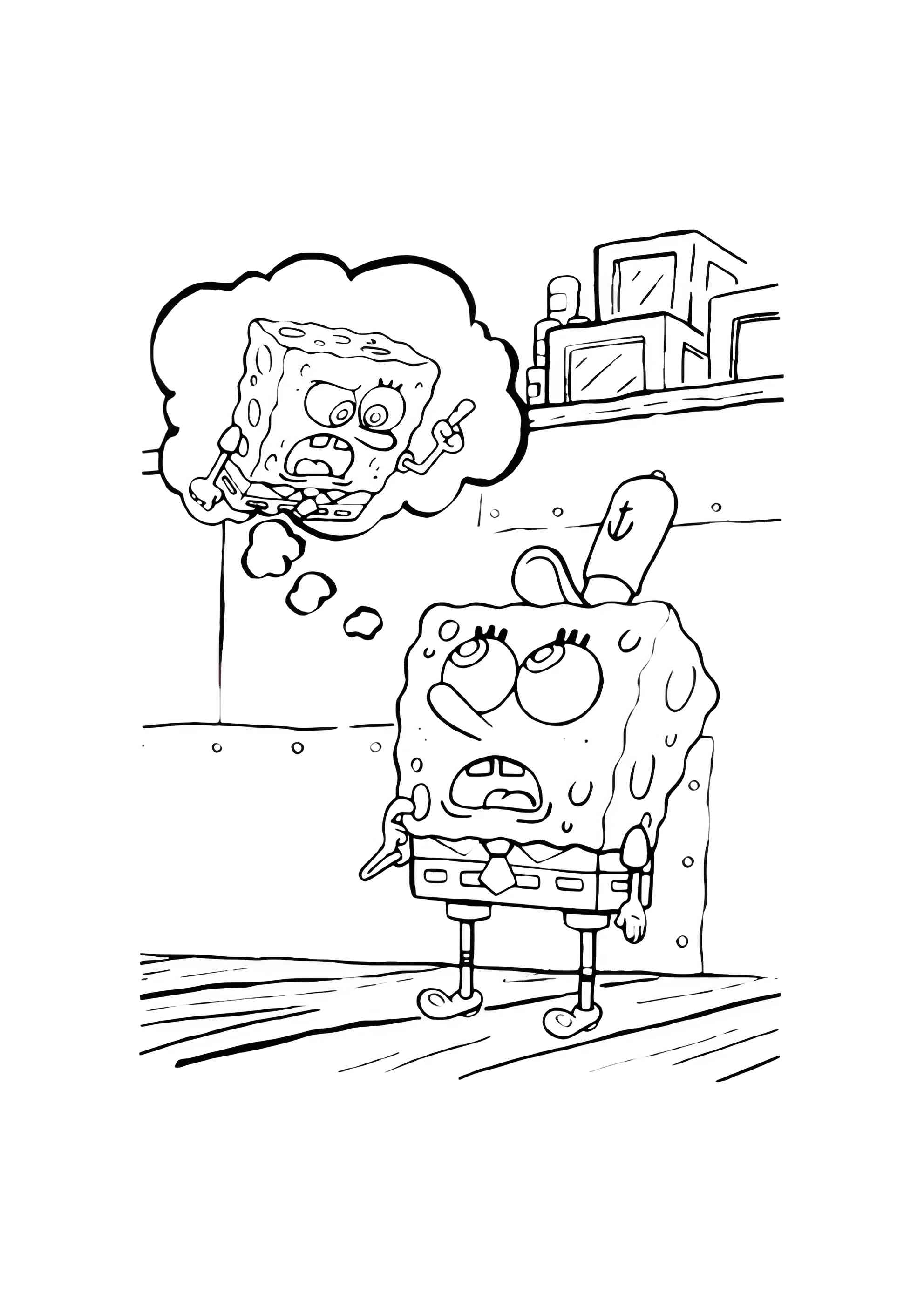 Раскраска Сквидвард в ярости