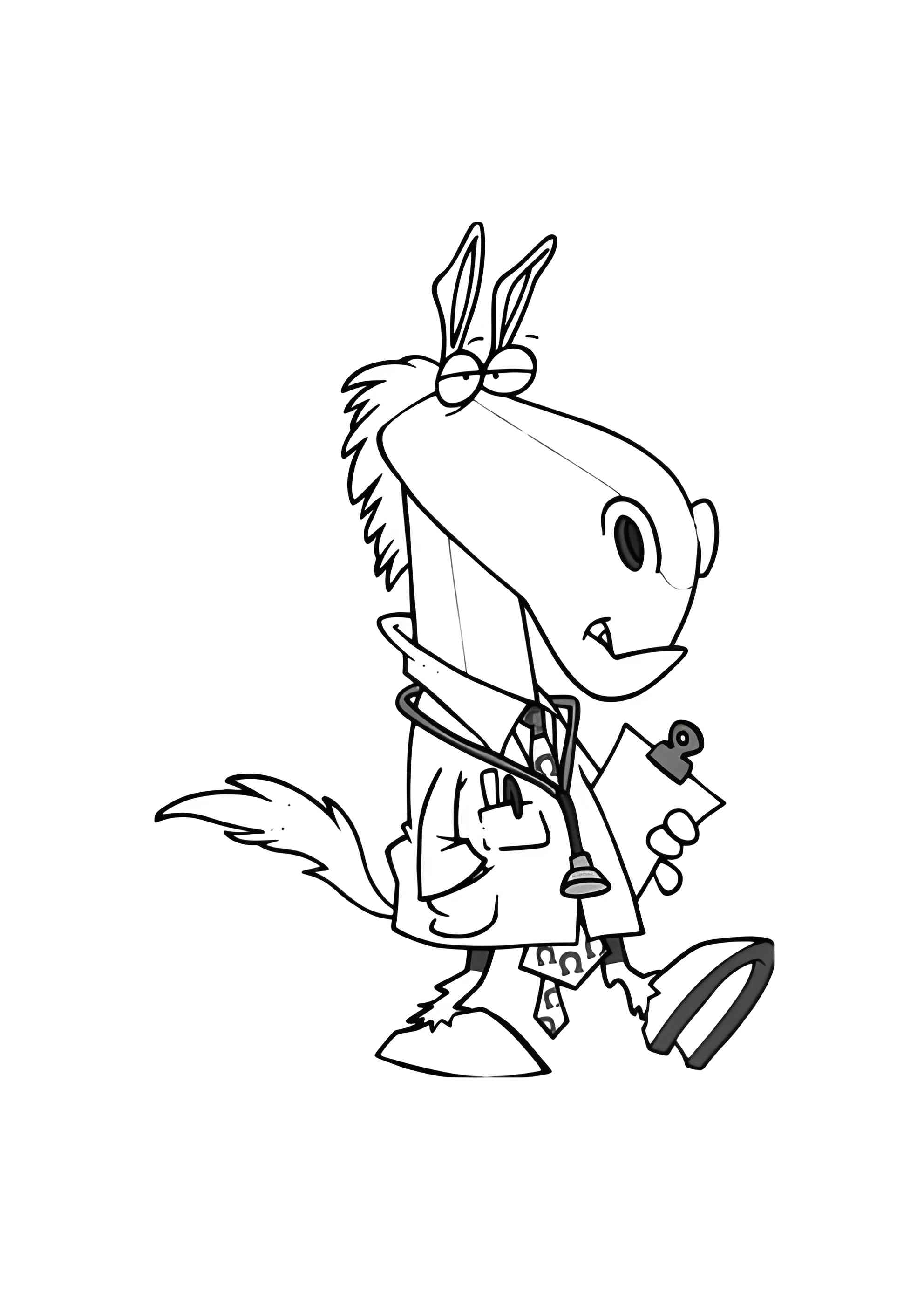 Раскраска Смешной ослик