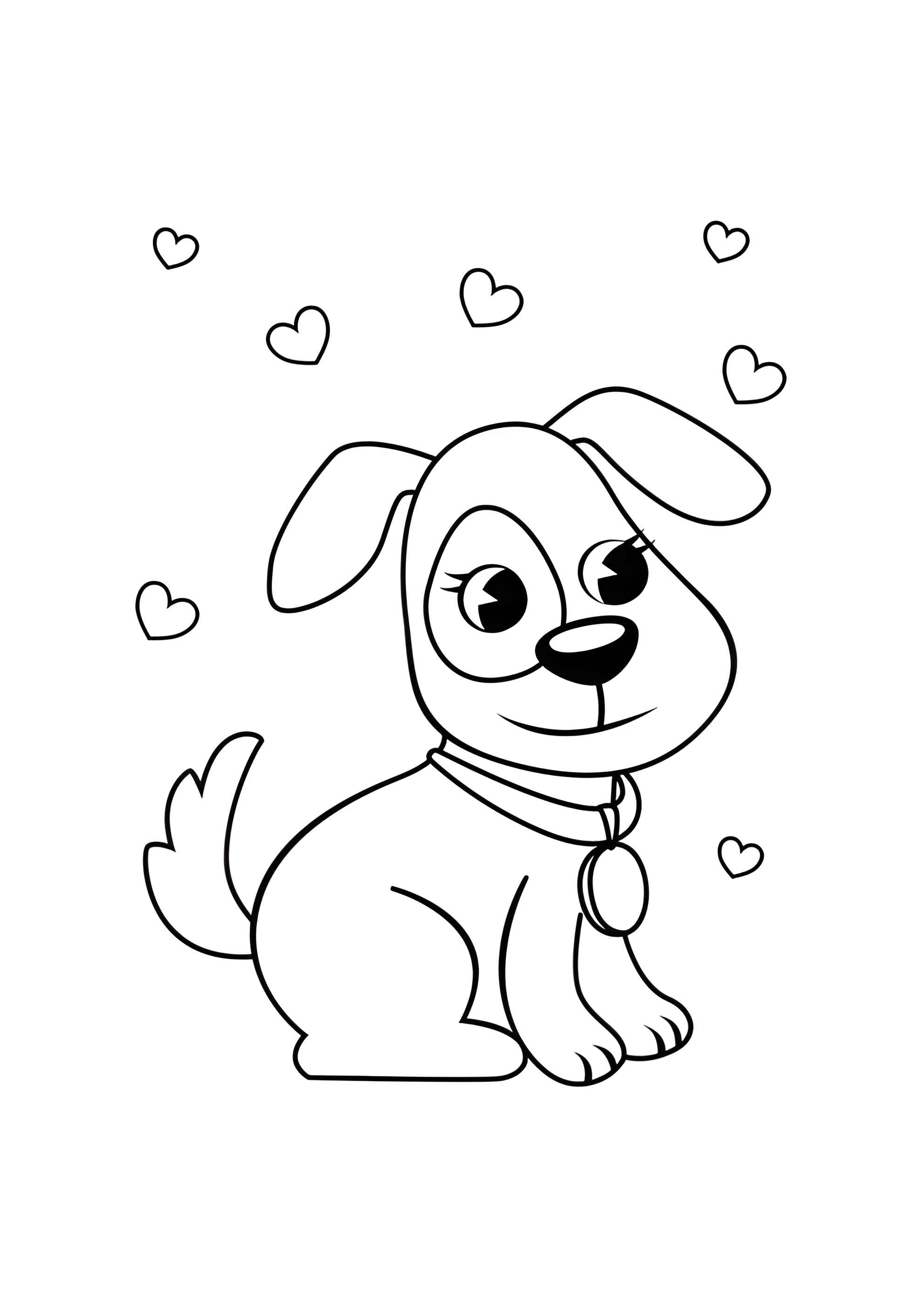 Раскраска Собачка для детей 2 лет