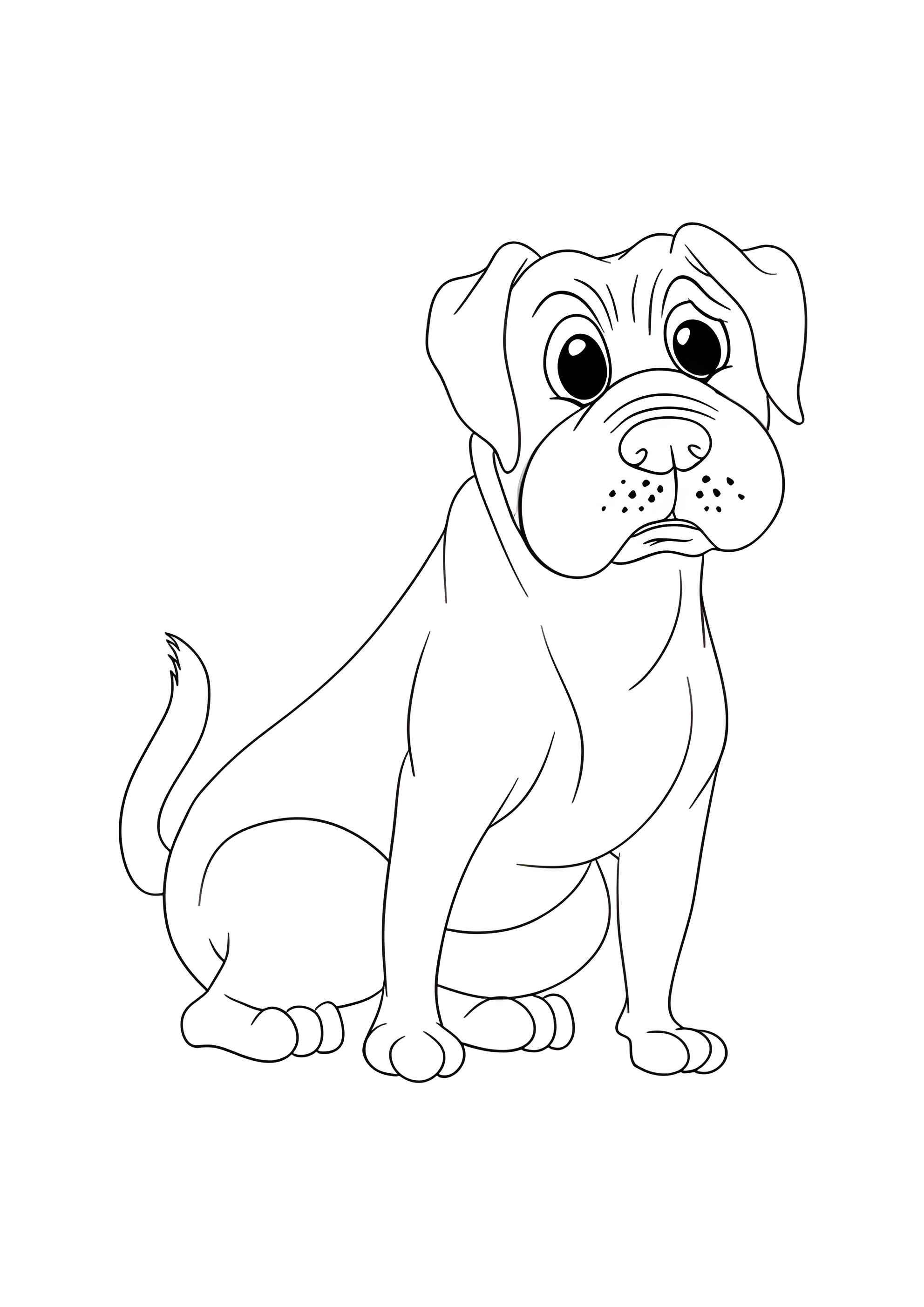 Раскраска Собака боксёр