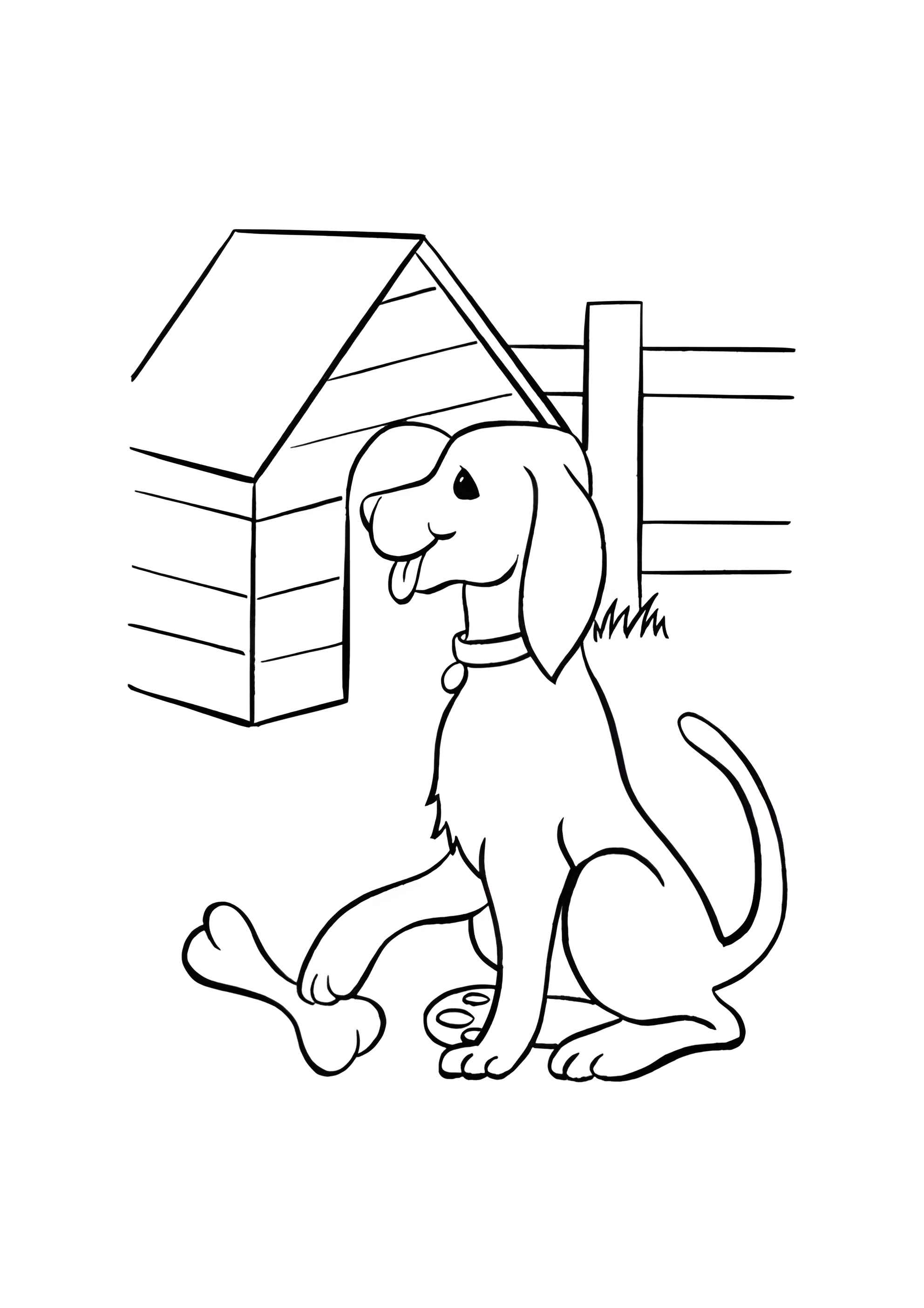 Раскраска Собака и будка