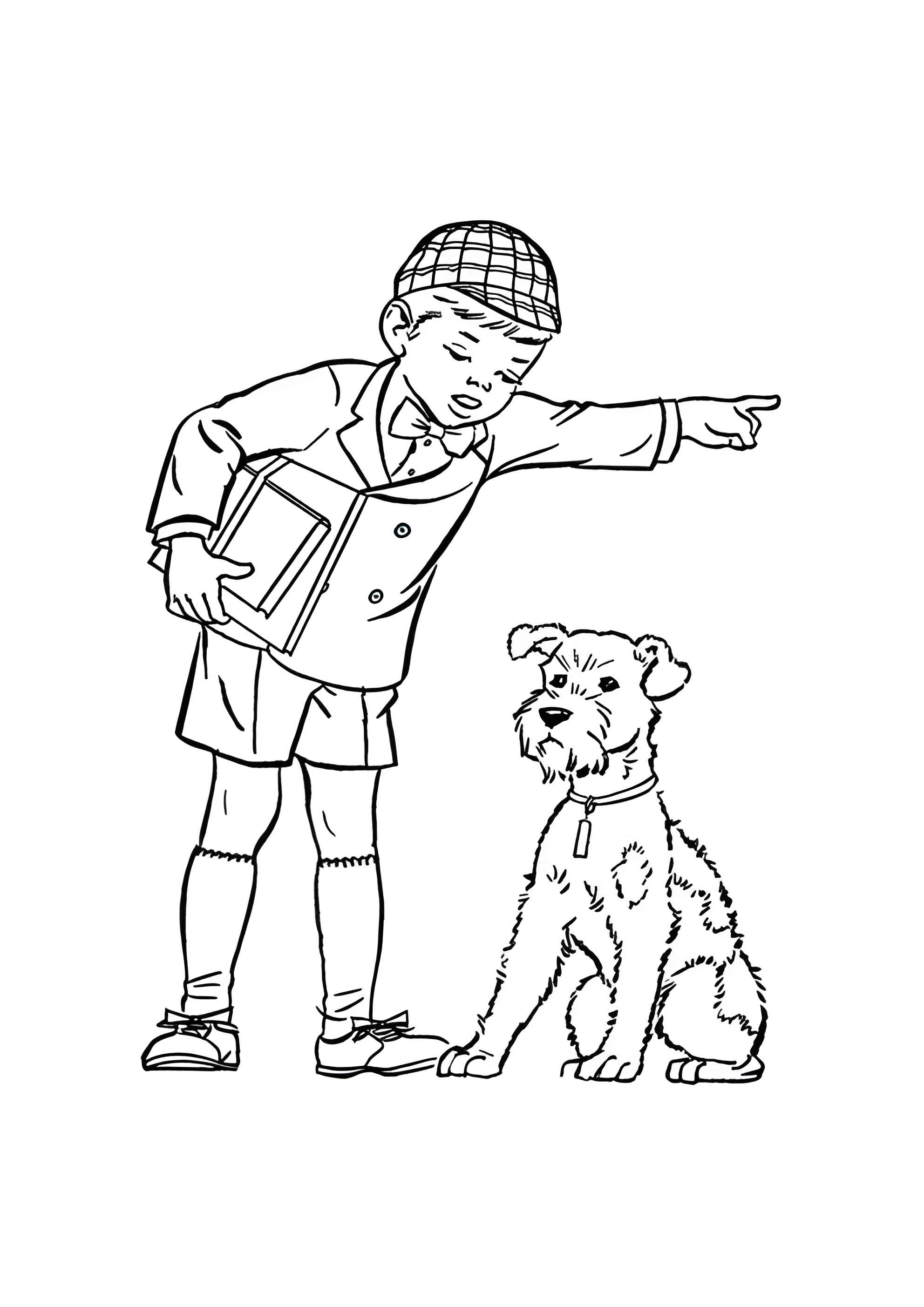 Раскраска Собака получила выговор