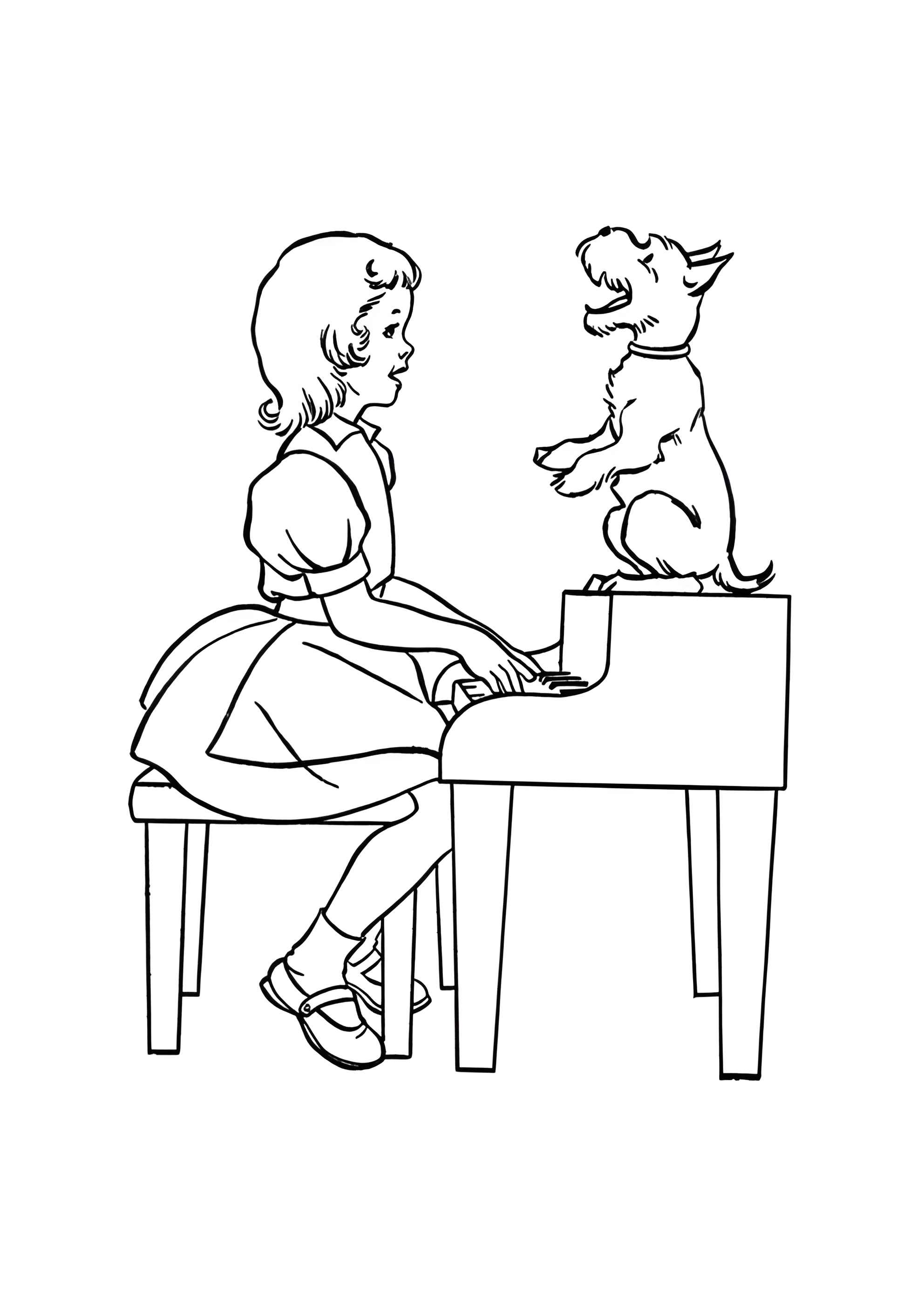 Раскраска Собака поёт