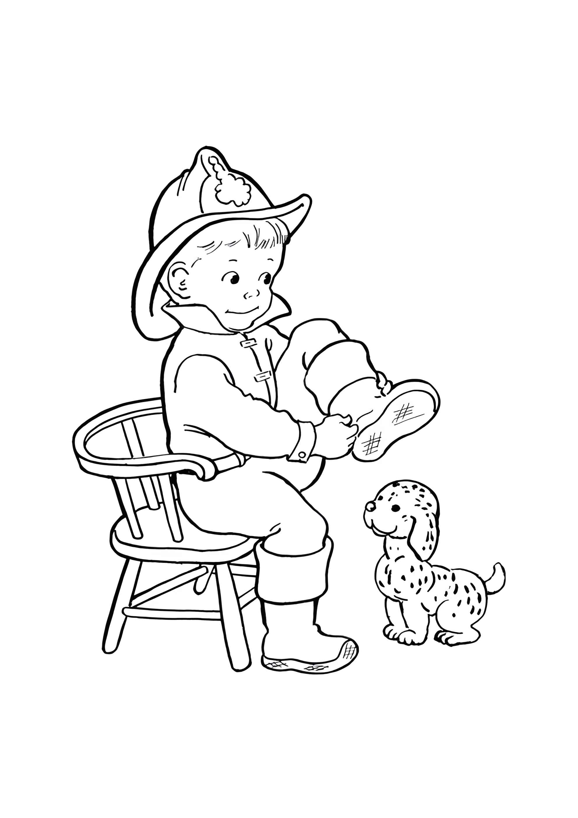 Раскраска Собака собирается на прогулку