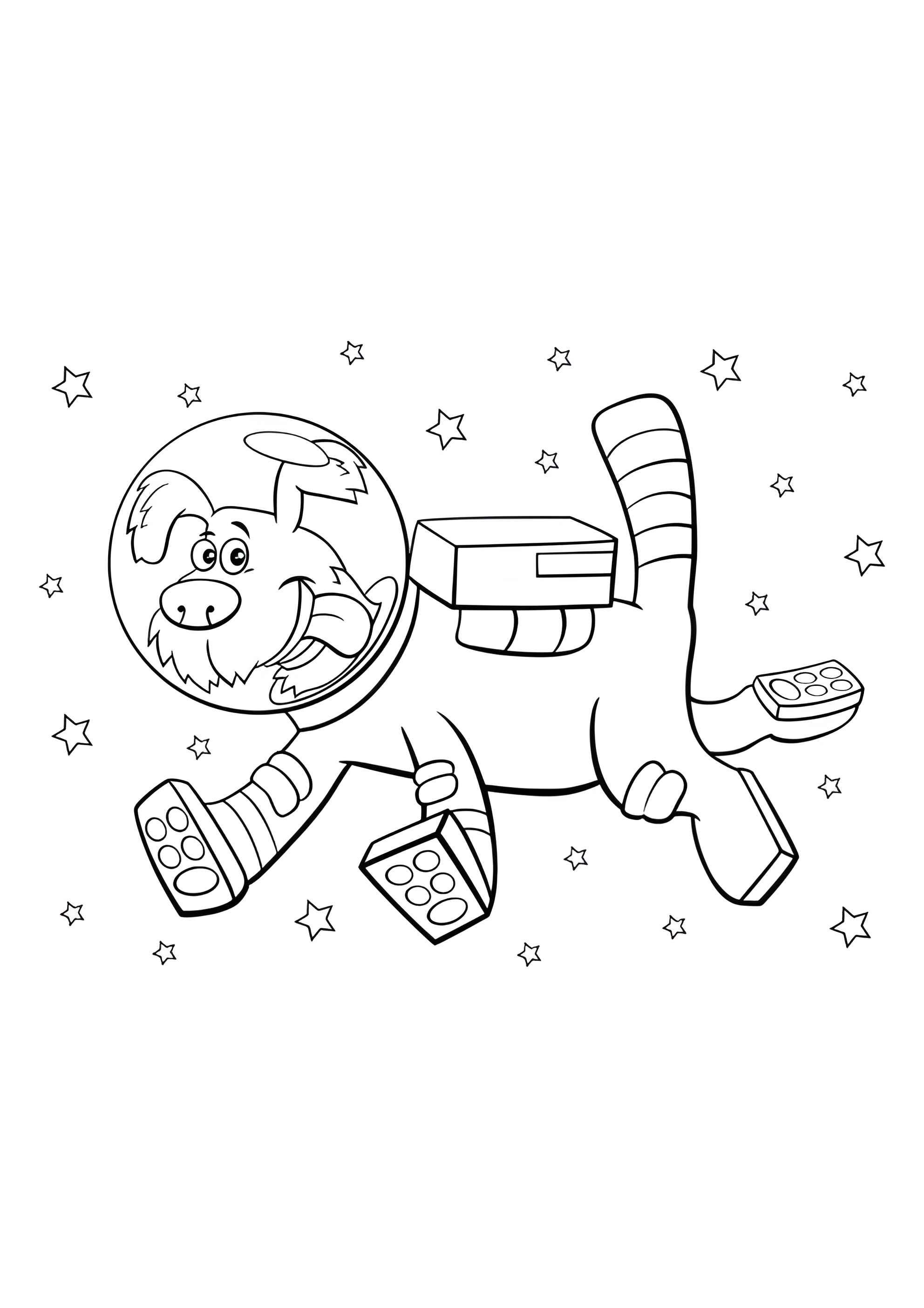 Раскраска Собака в космосе