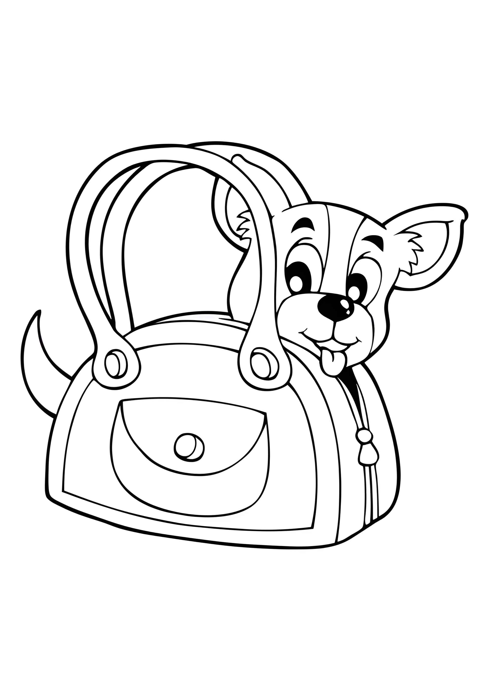 Раскраска Собака в сумочке