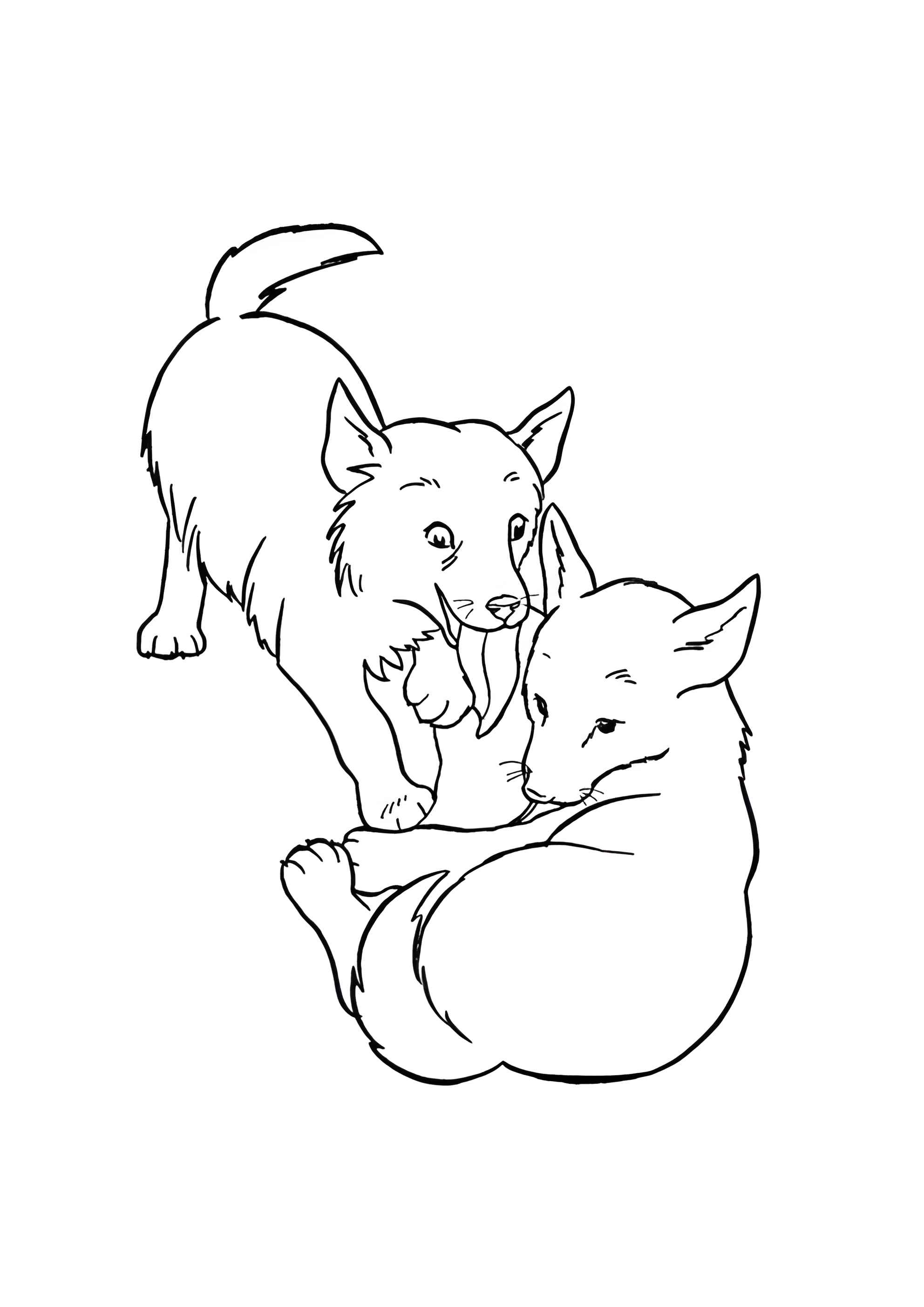 Раскраска Собаки отдыхают