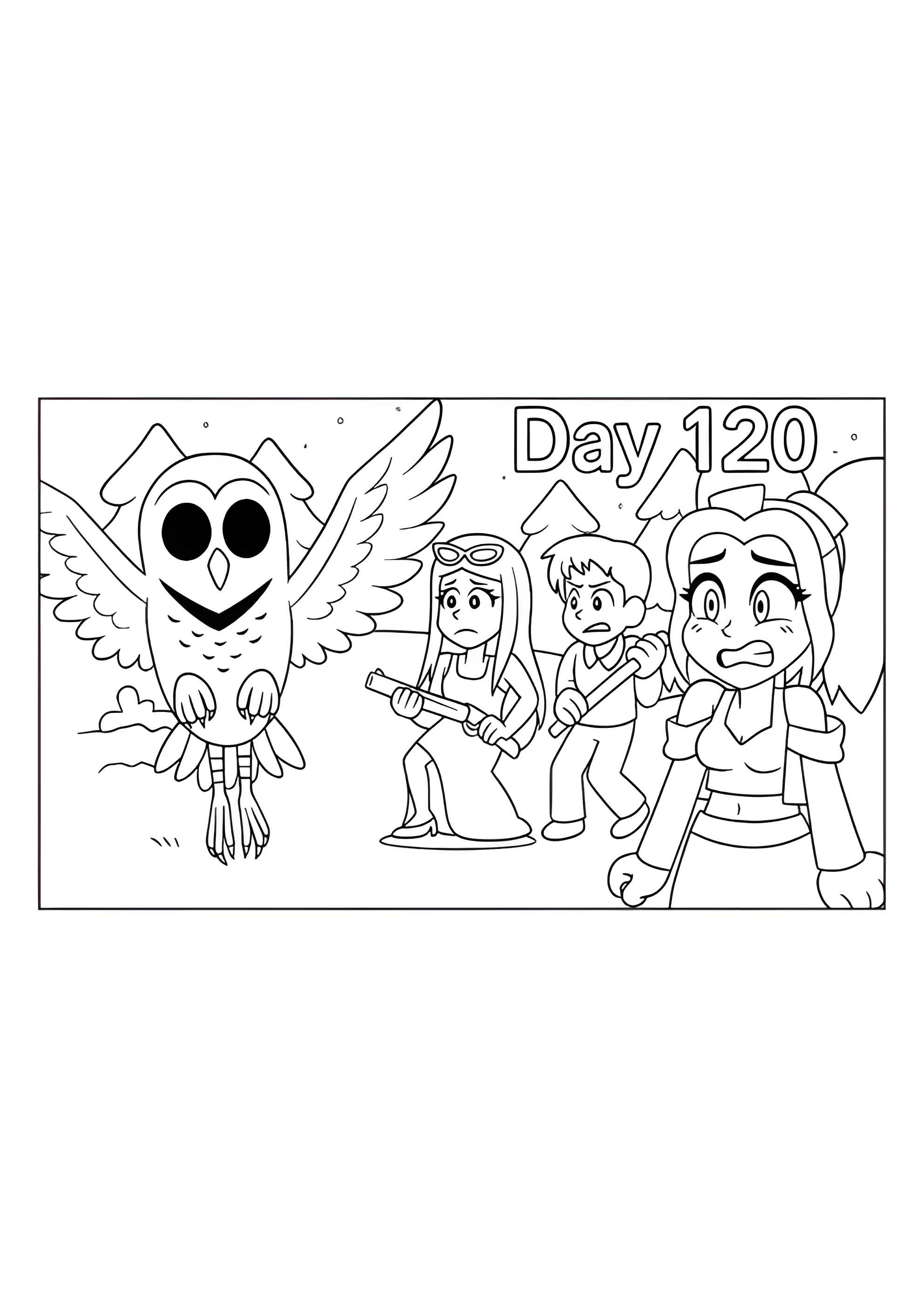 Раскраска Сова против игроков