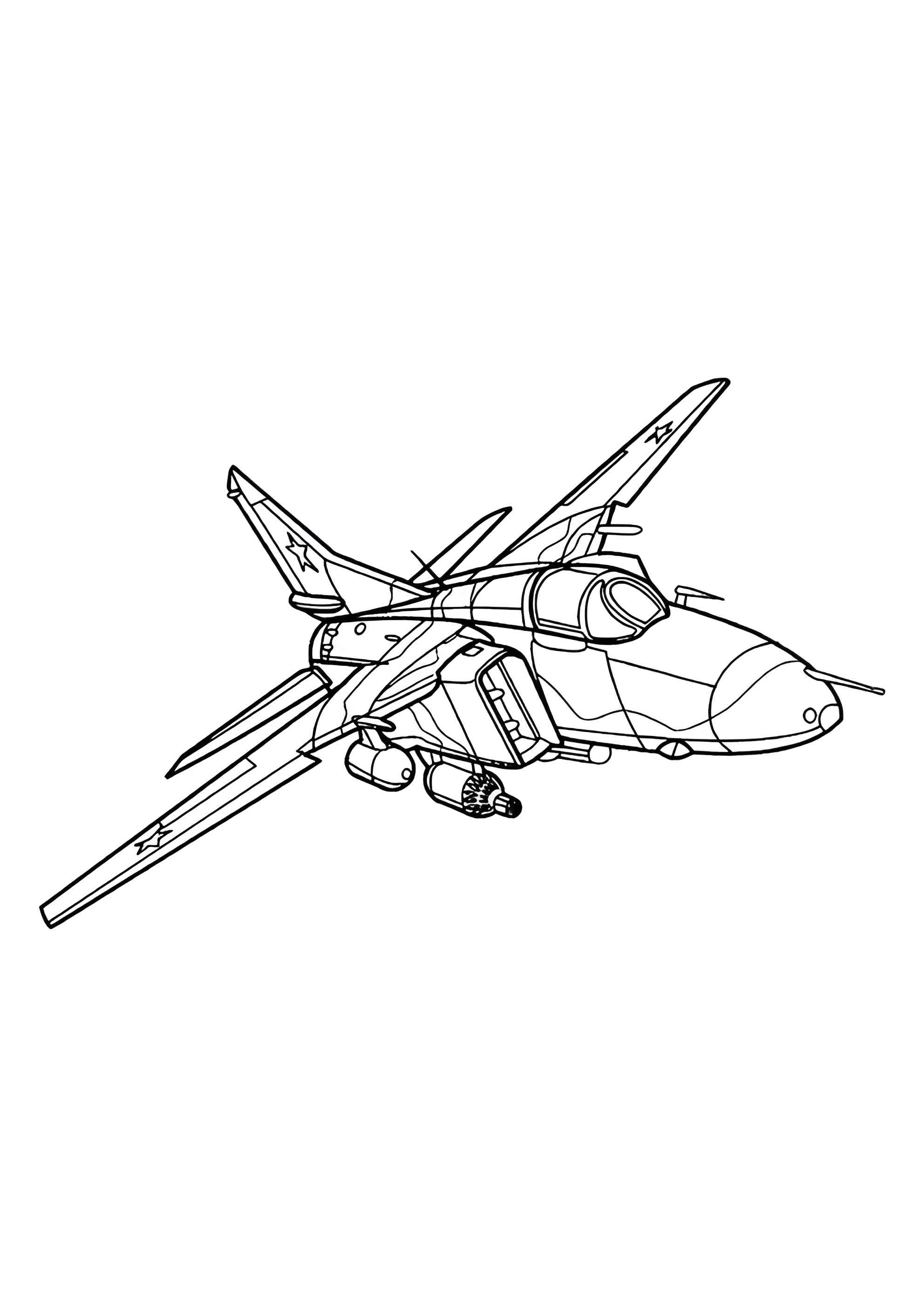Раскраска Советский сверхзвуковой истребитель-бомбардировщик МиГ-27