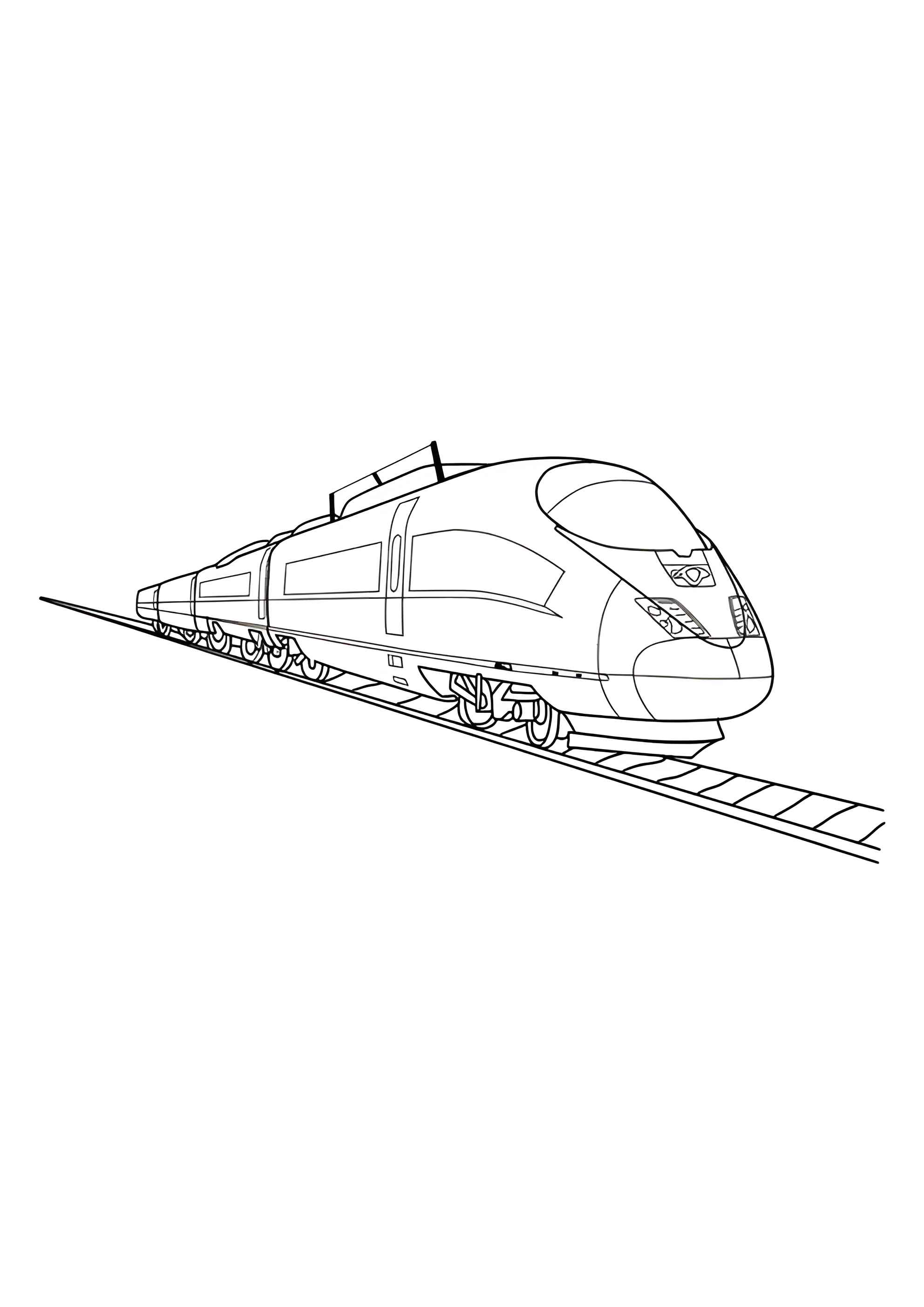 Раскраска Современный скоростной поезд