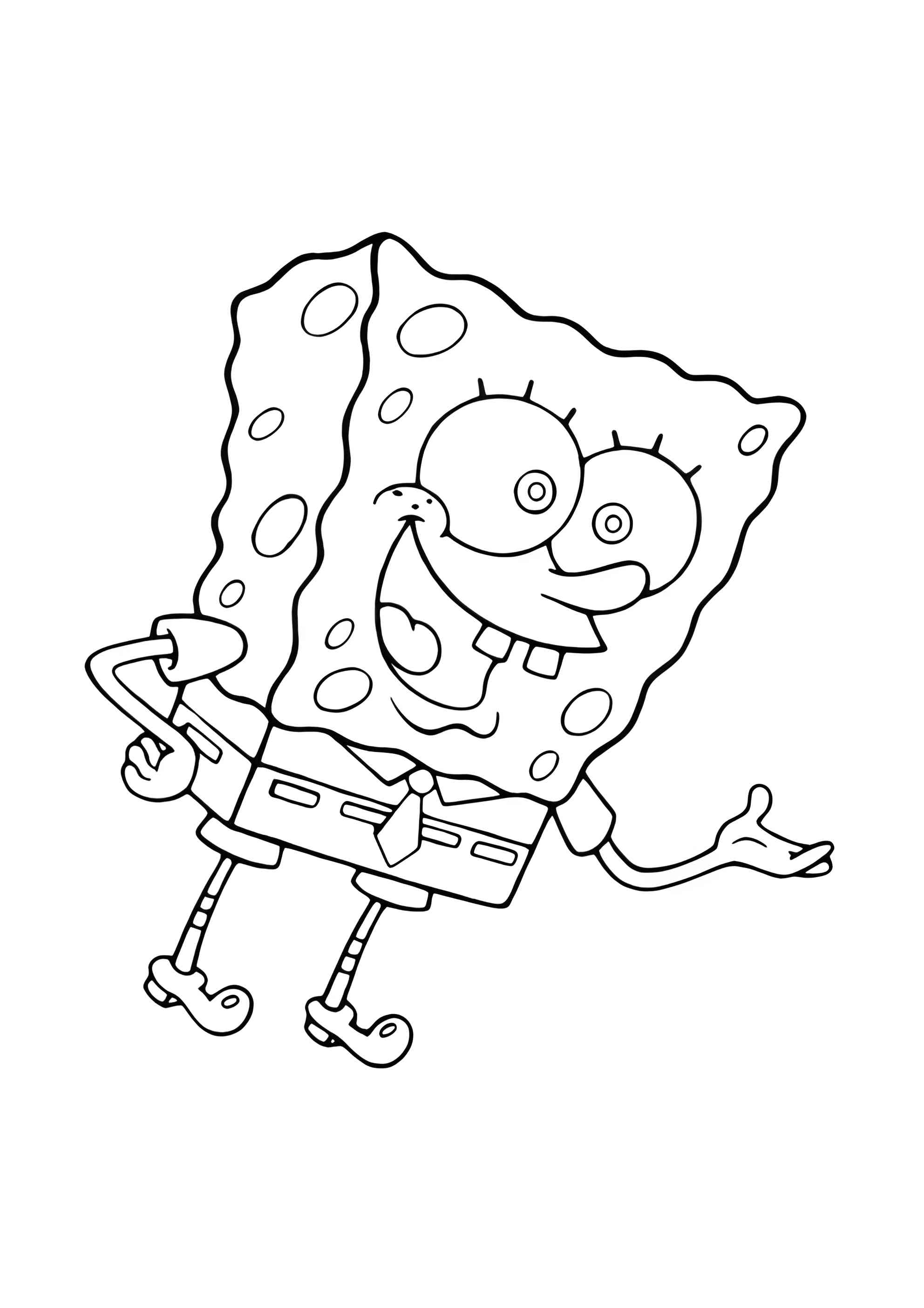 Раскраска Спанч Боб жутко удивился