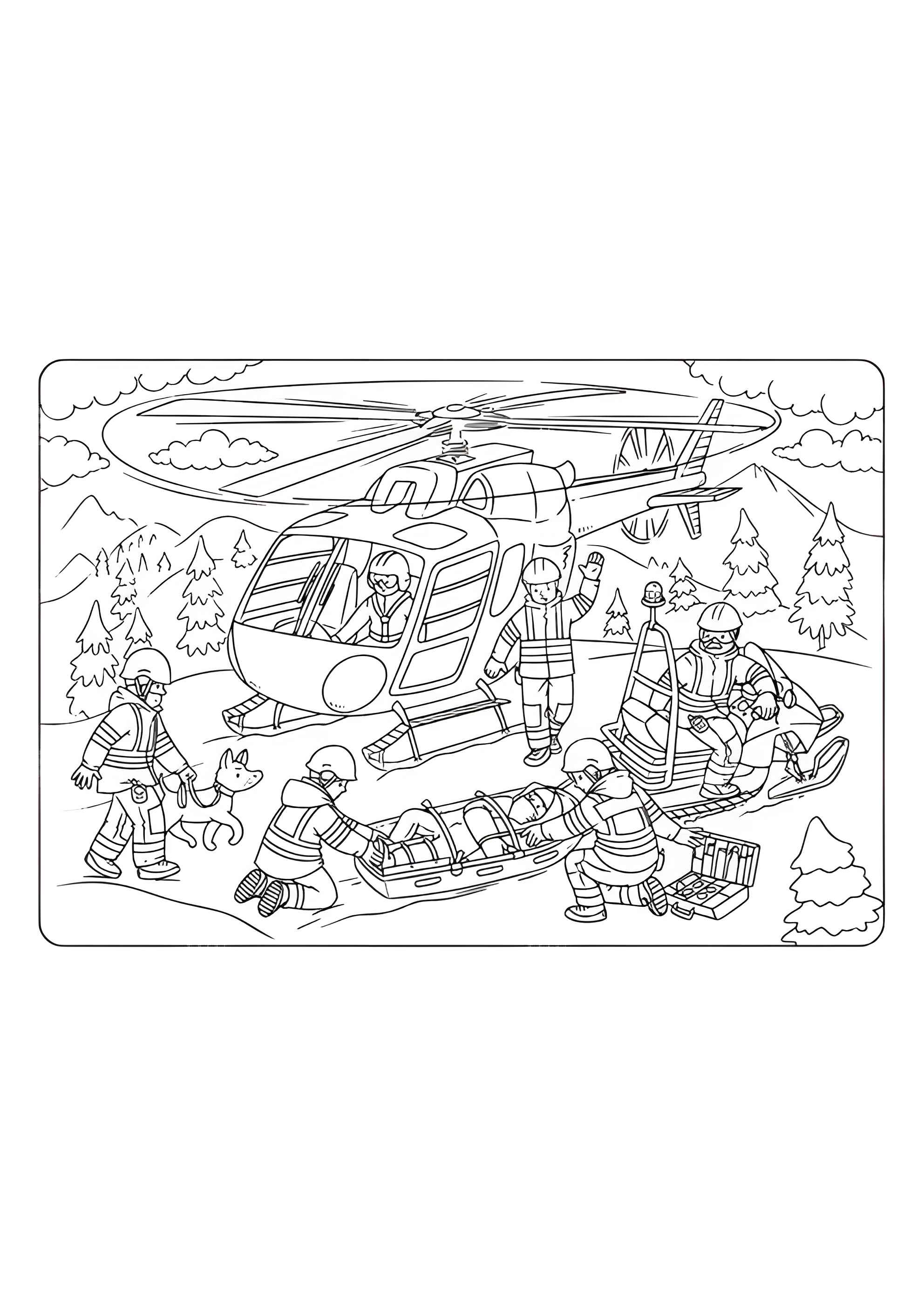 Раскраска Спасатели МЧС