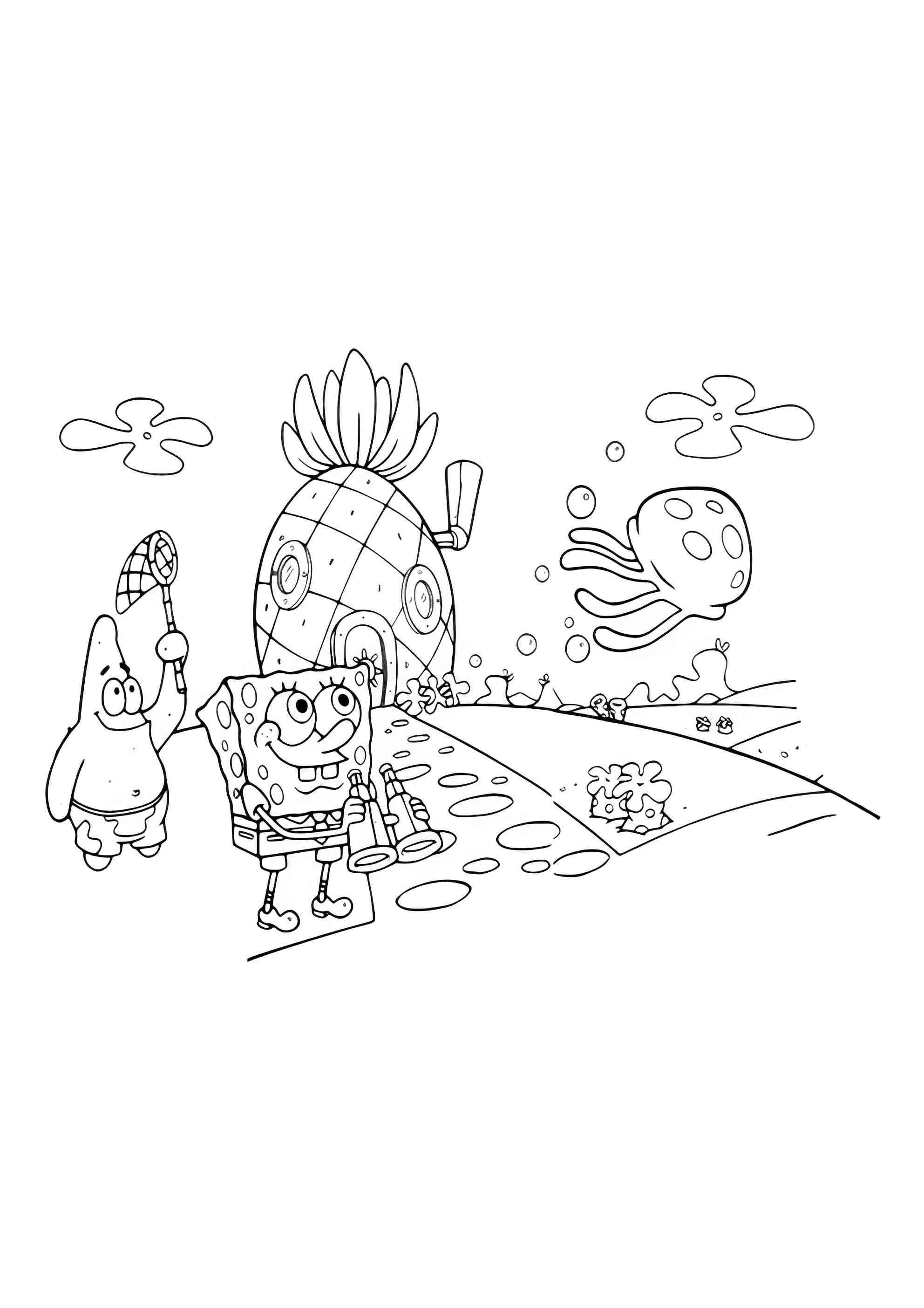 Раскраска Sponge Bob
