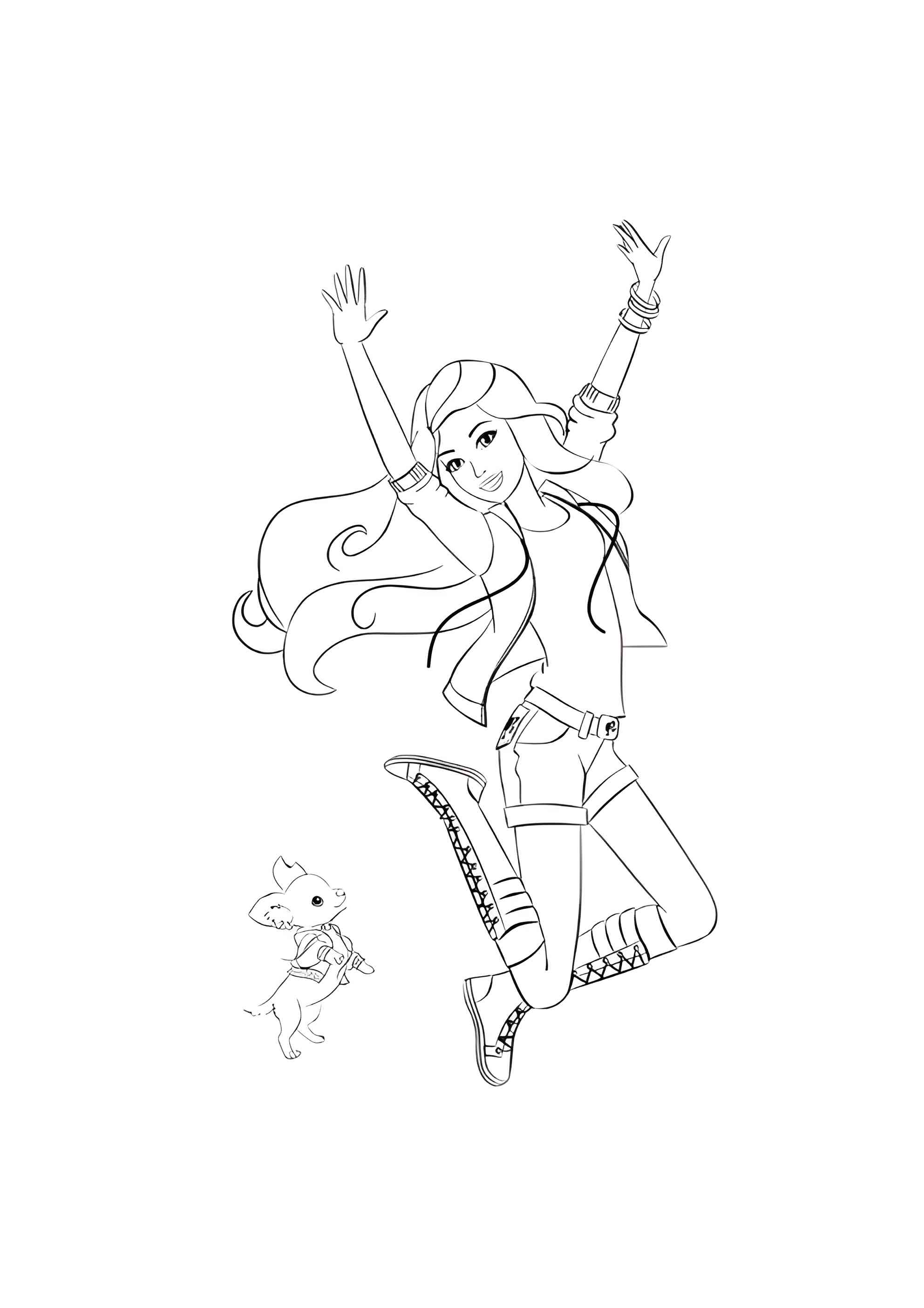 Раскраска Спортивная Барби