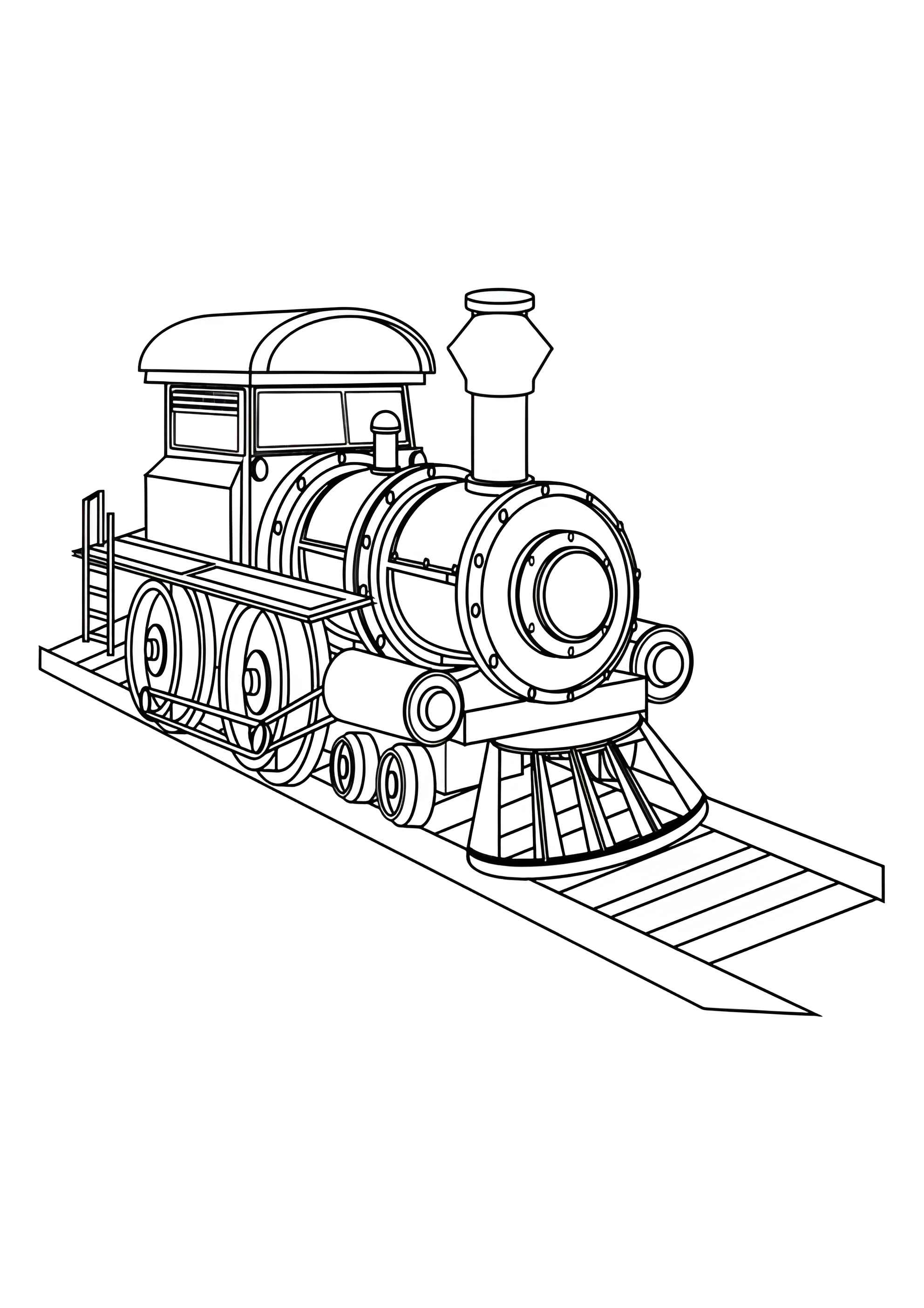 Раскраска Старинный паровозик для детей
