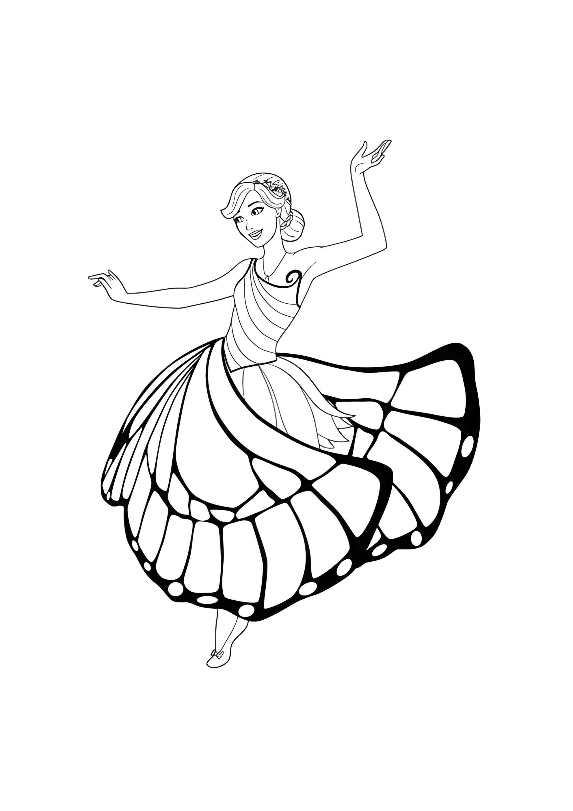 Раскраска Танец Барби