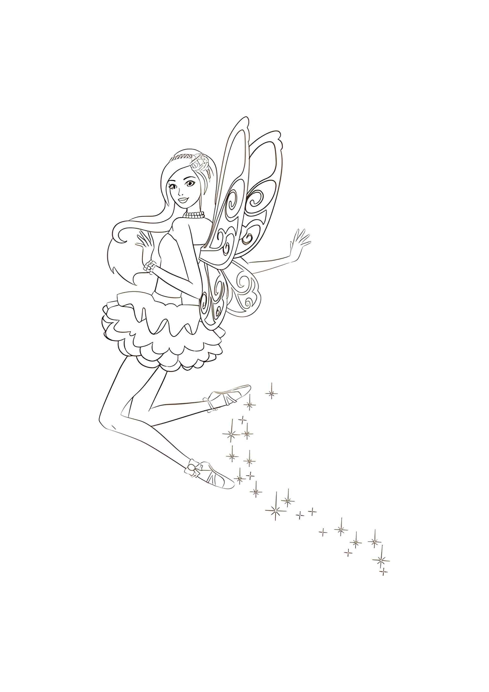 Раскраска Танец феи Барби