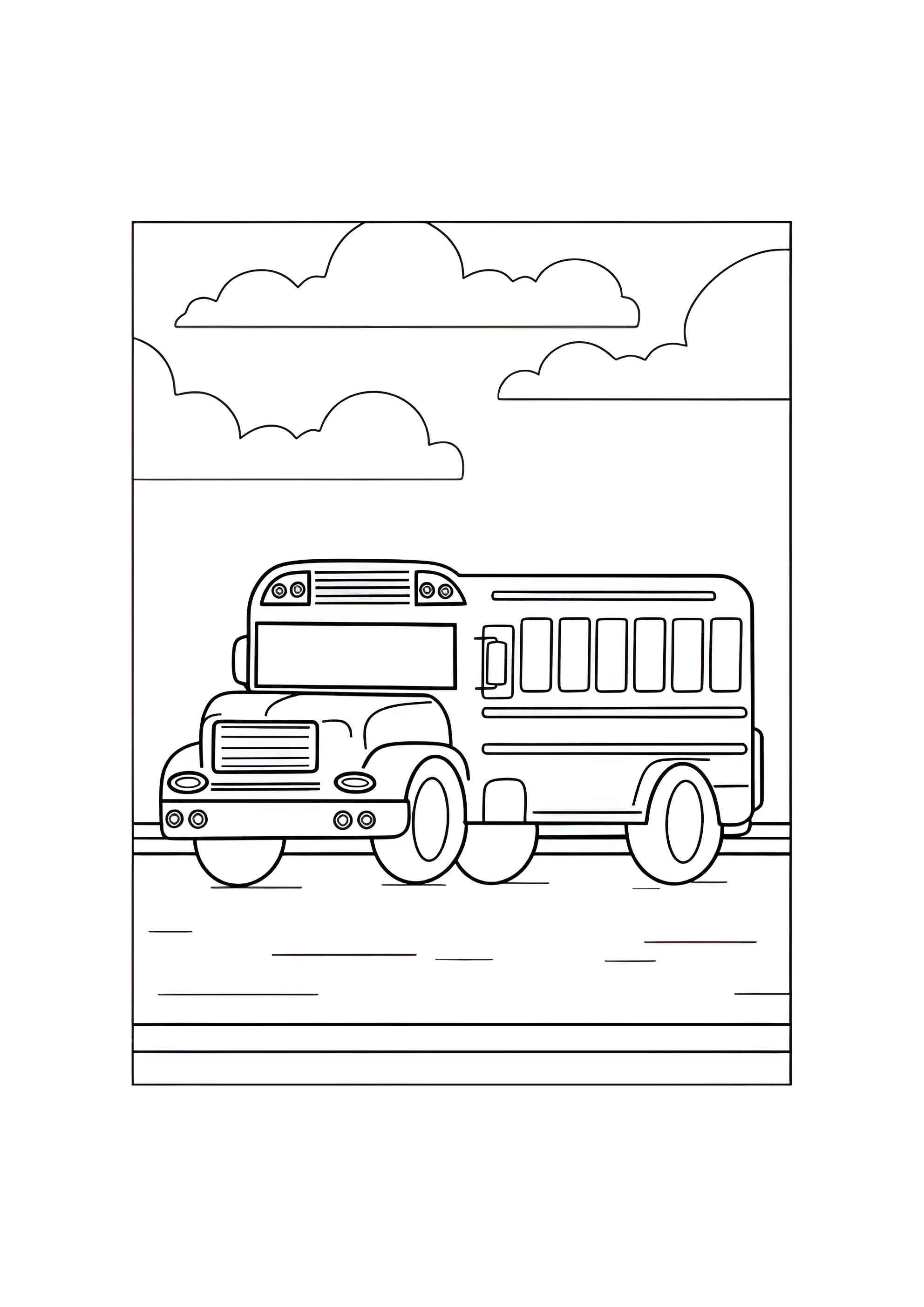 Раскраска Традиционный школьный автобус