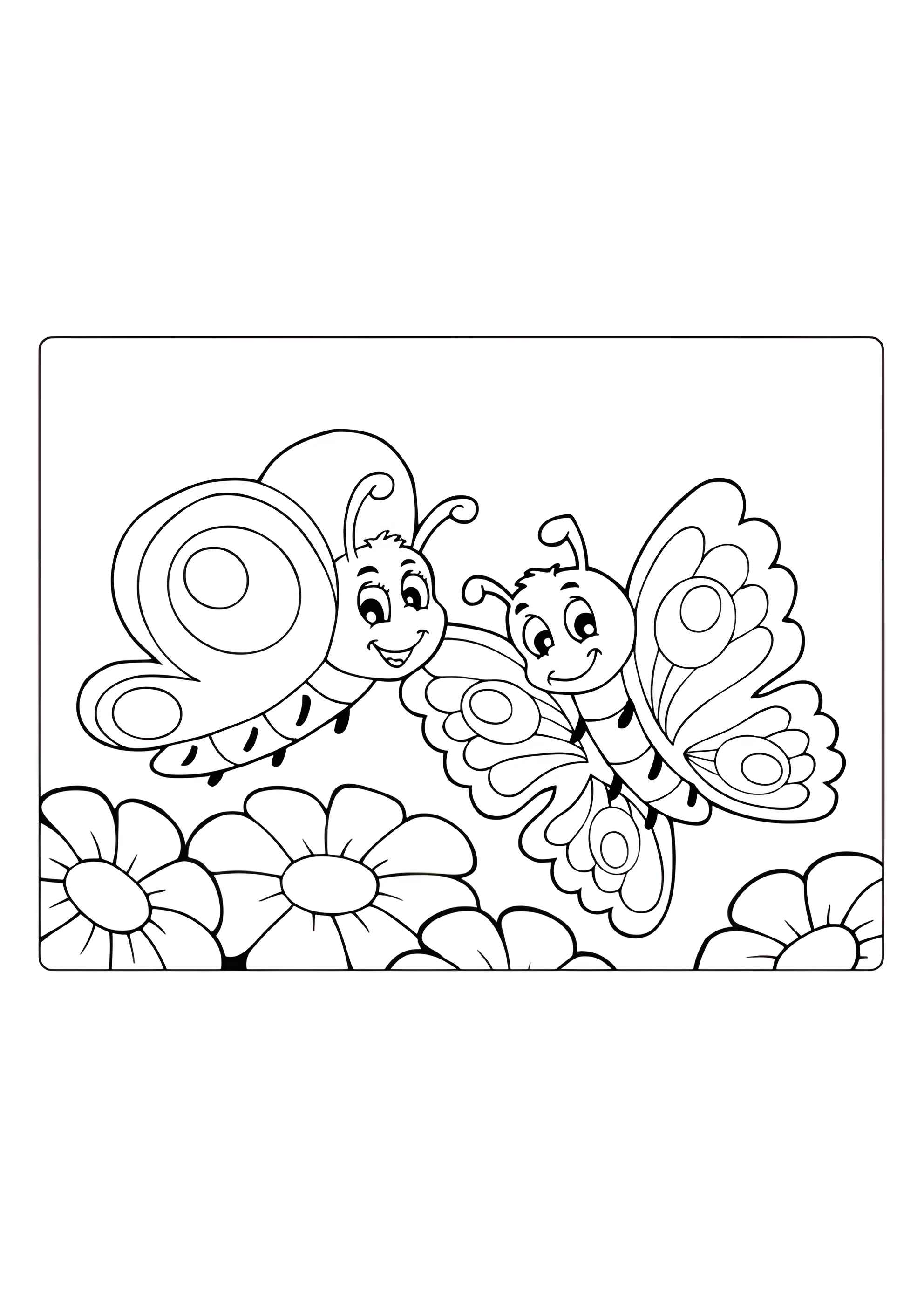 Раскраска Улыбчивые бабочки