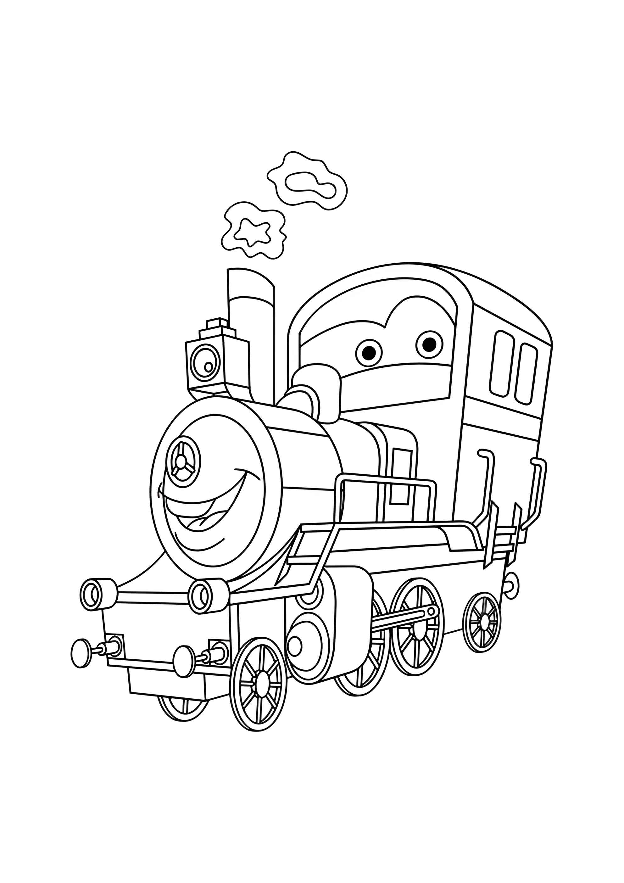 Раскраска Улыбчивый локомотив