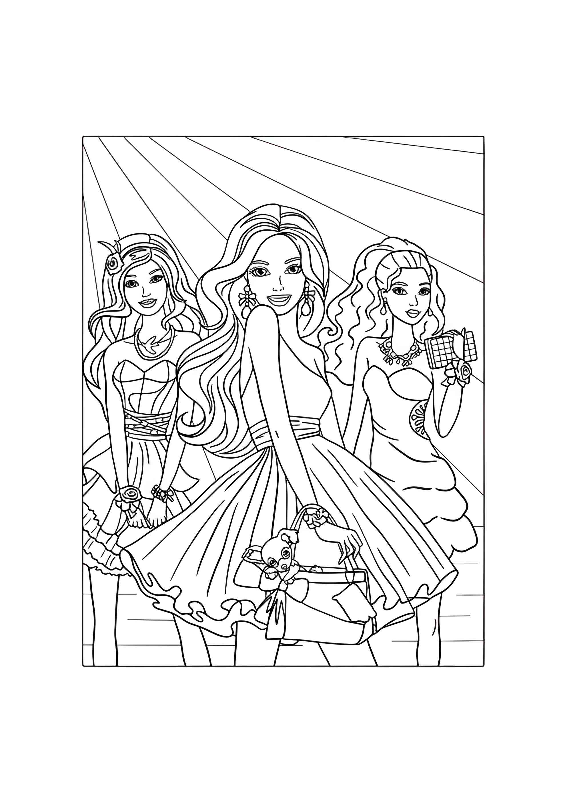 Раскраска Вечеринка у Барби