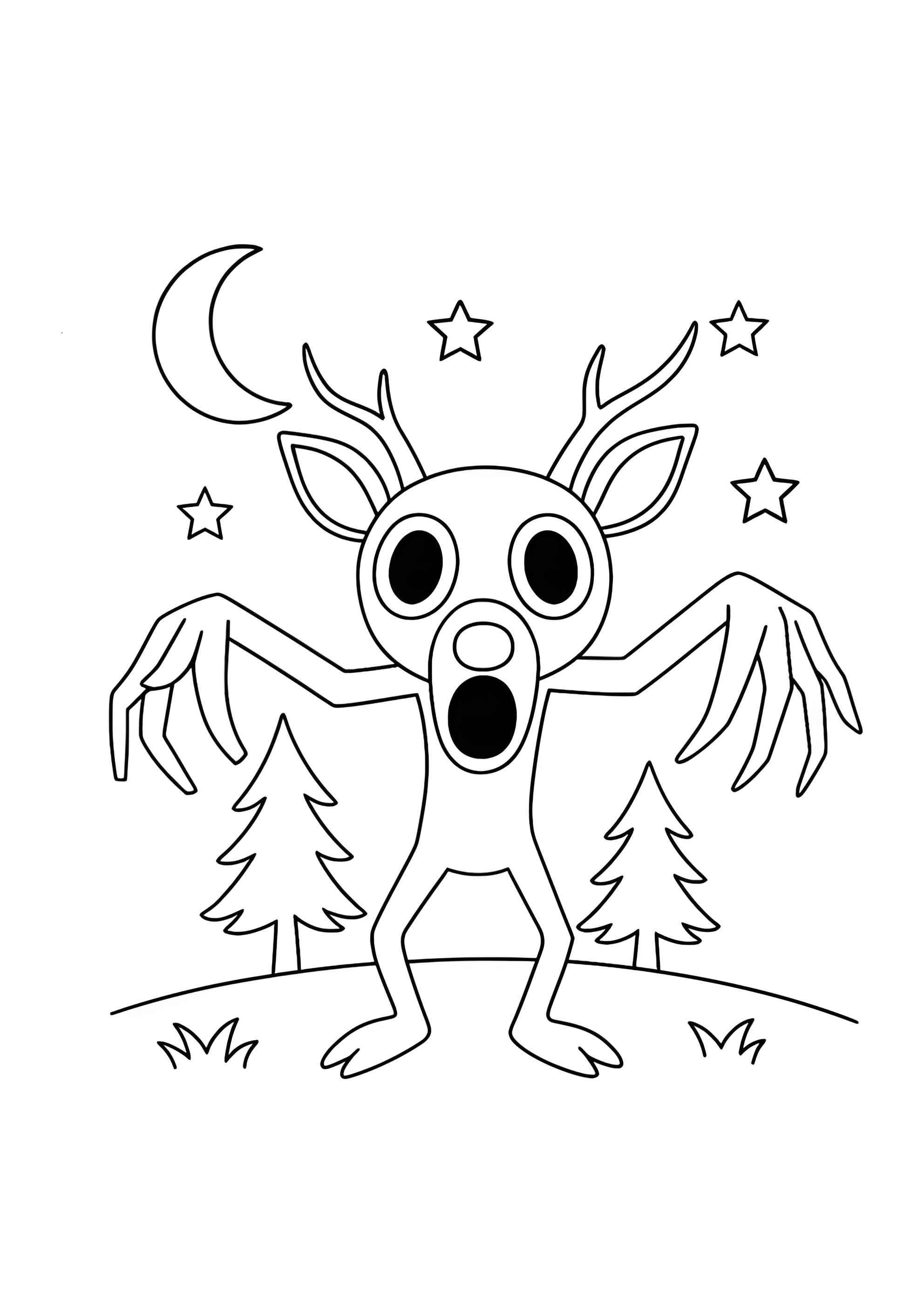 Раскраска Вендиго ночью