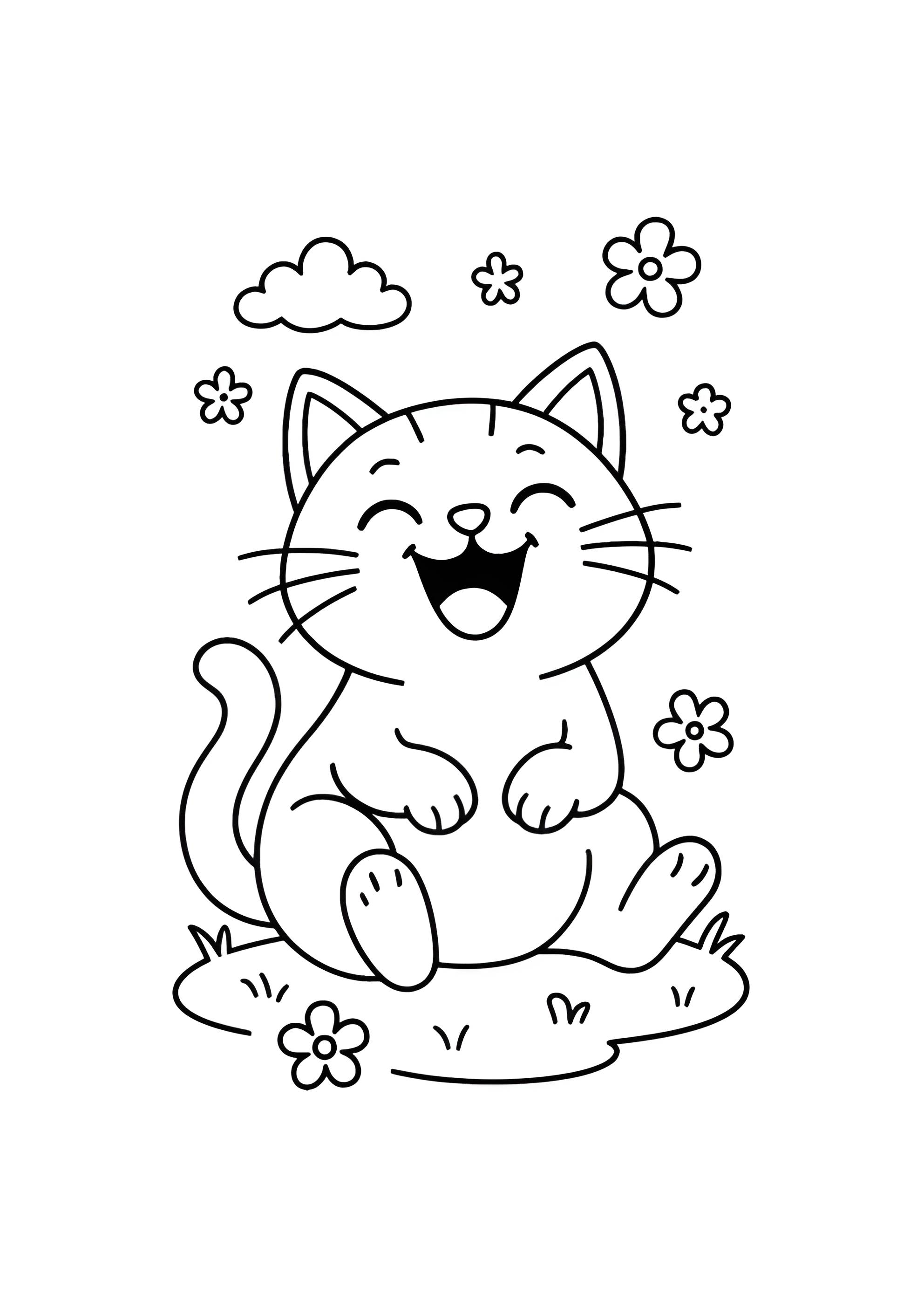 Раскраска Веселый кот