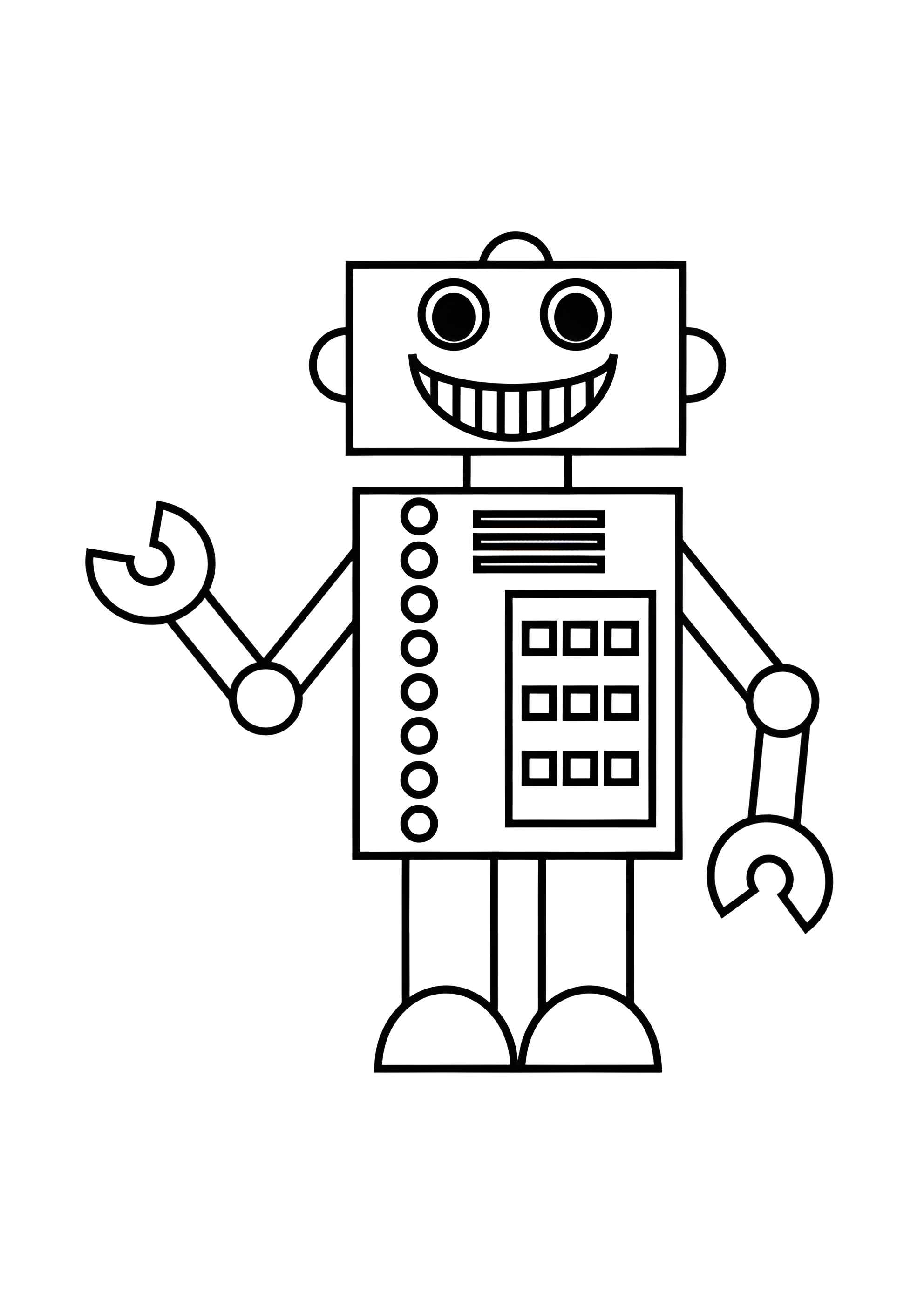 Раскраска Веселый робот