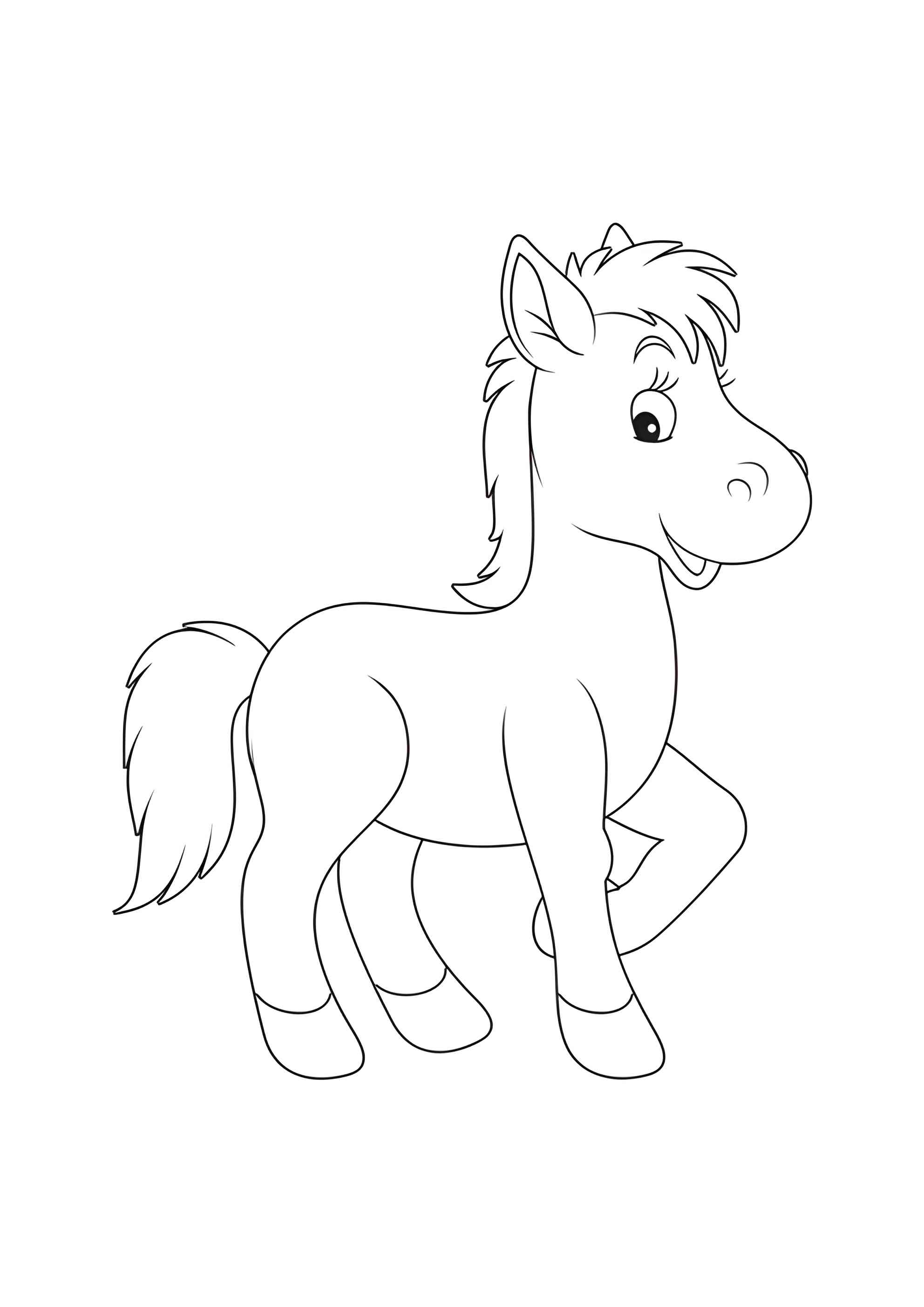 Раскраска Весёлая лошадка для малышей