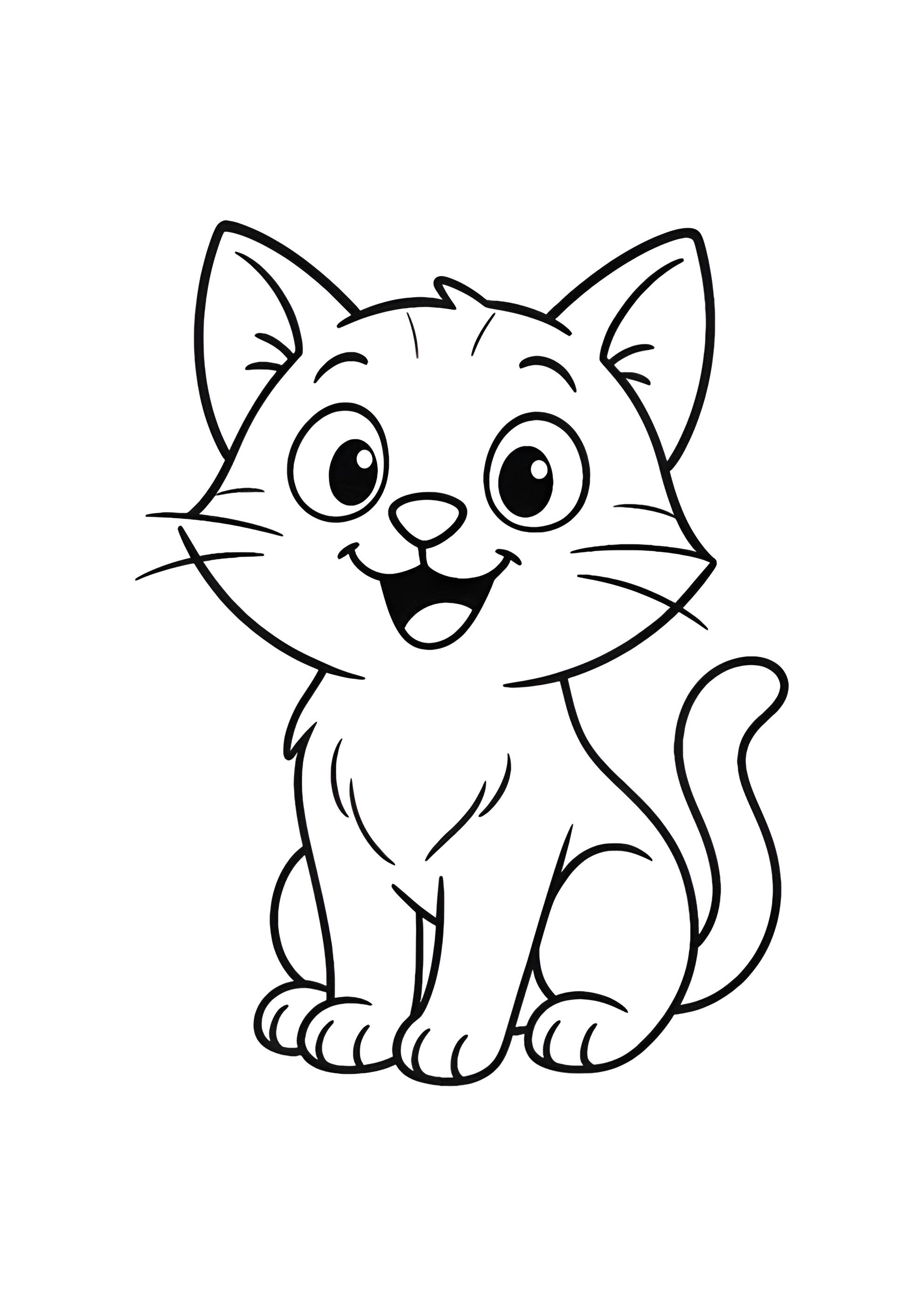 Раскраска Весёлый кот сидит