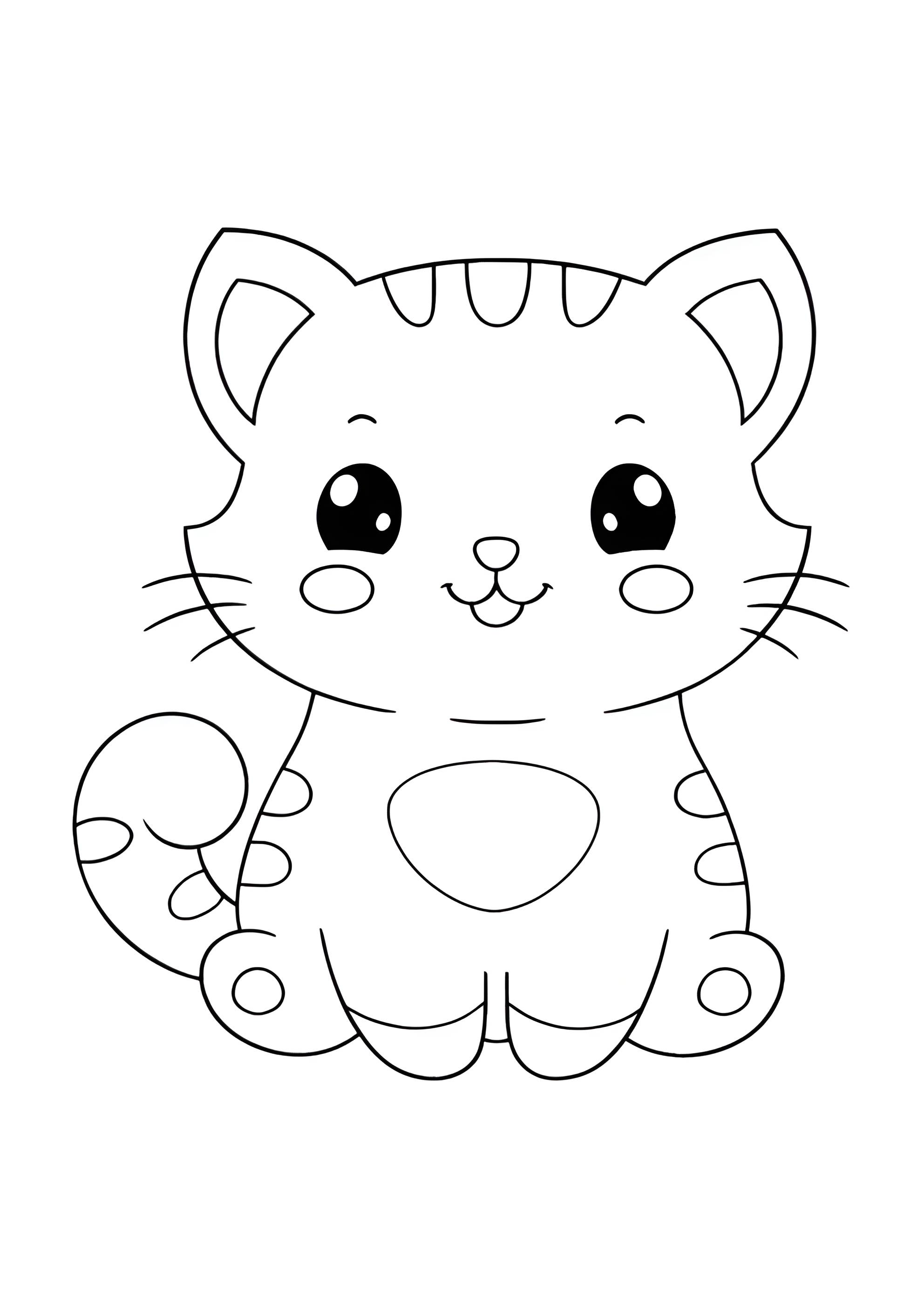 Раскраска Весёлый котик с румянами