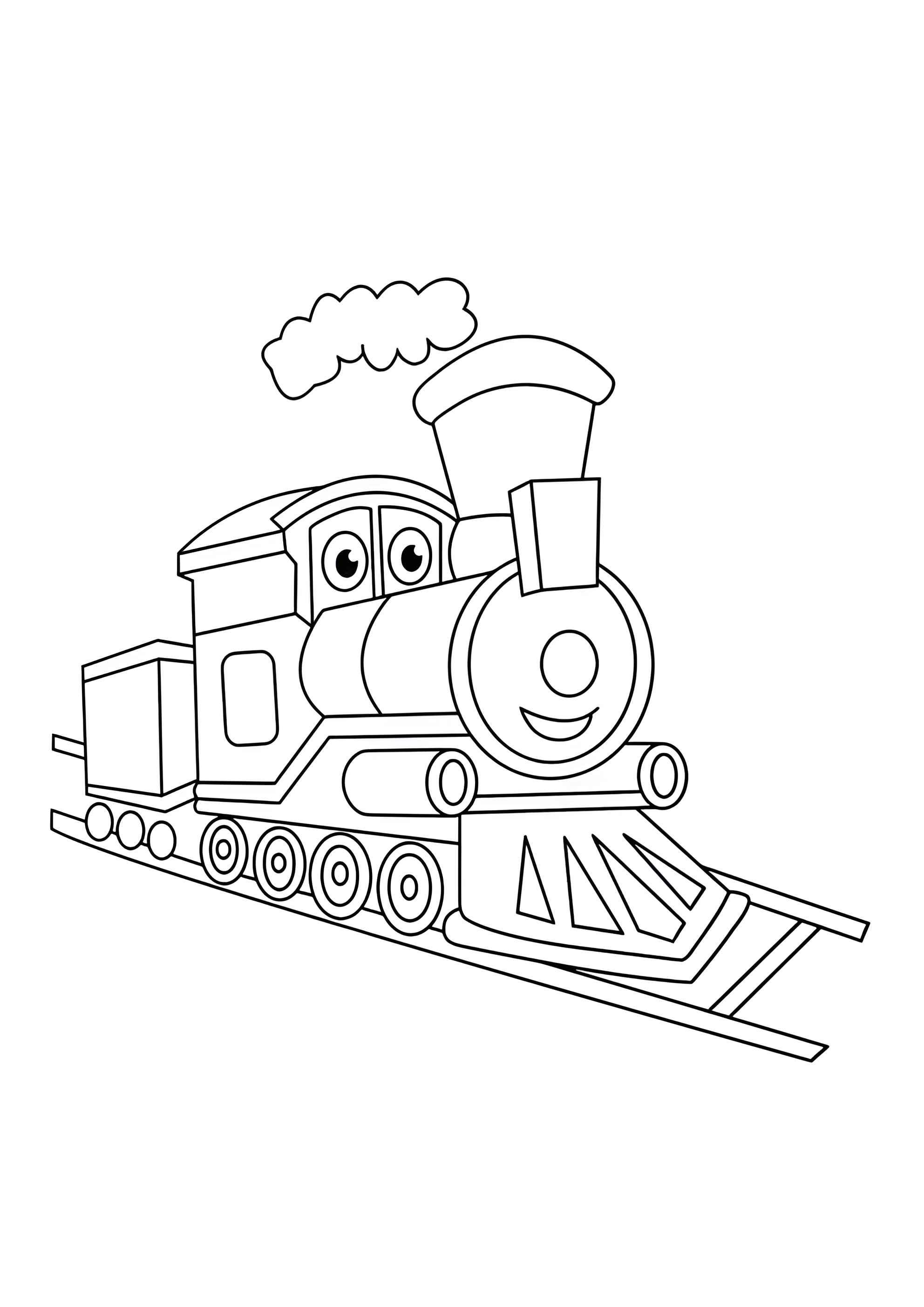 Раскраска Весёлый локомотив
