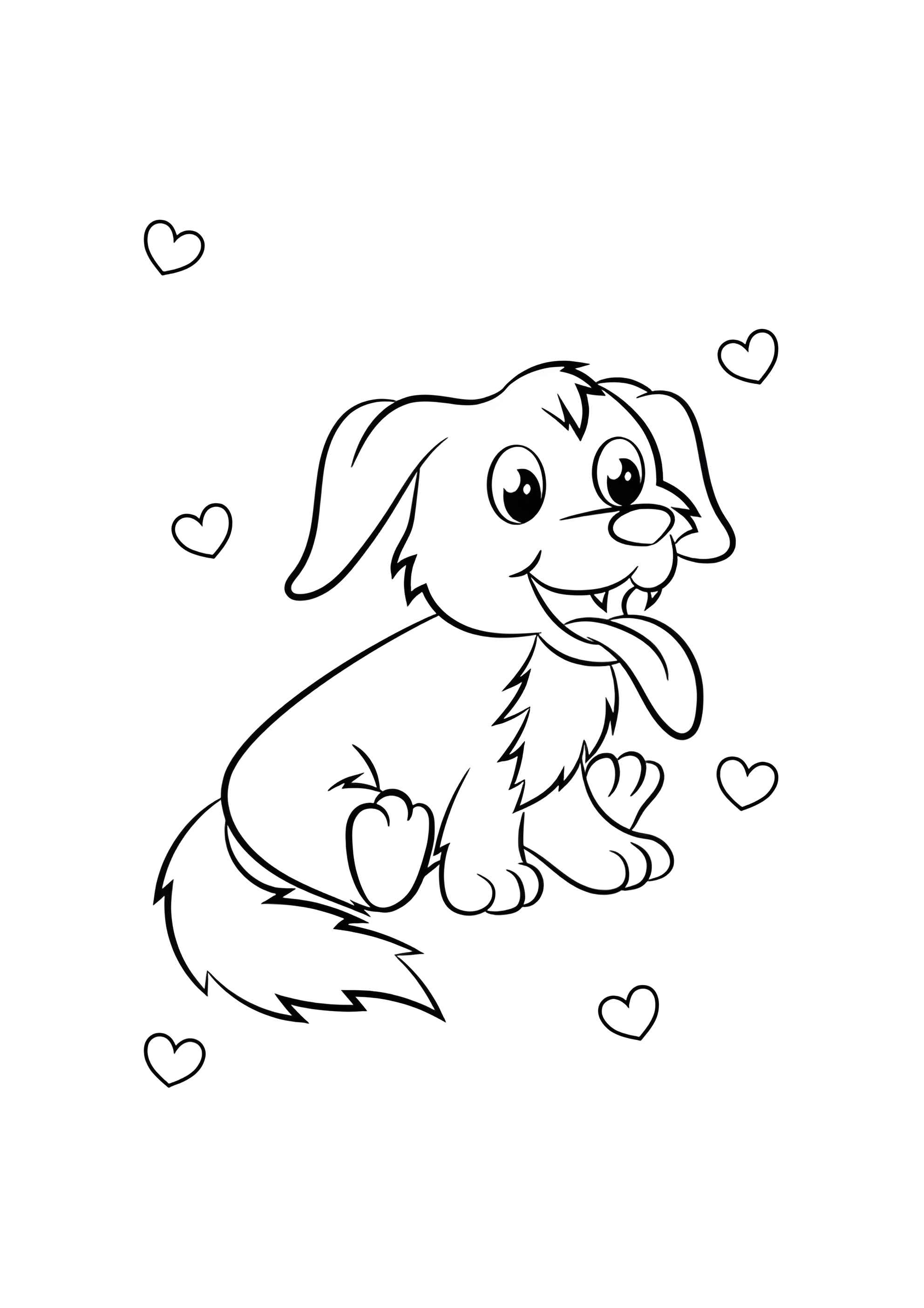 Раскраска Влюблённый щенок