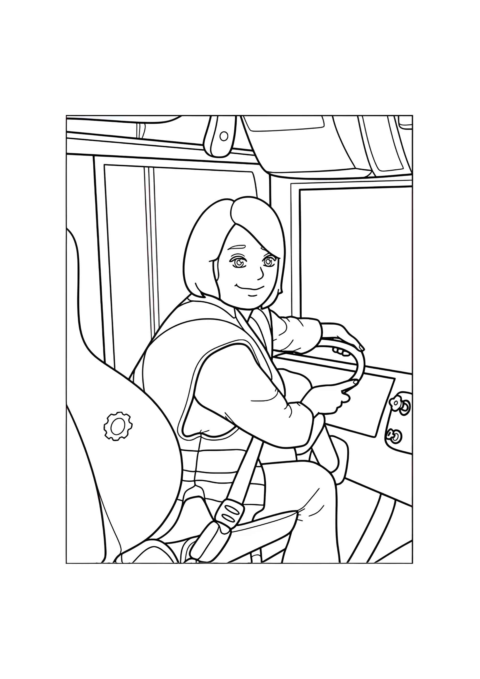 Раскраска Водитель автобуса