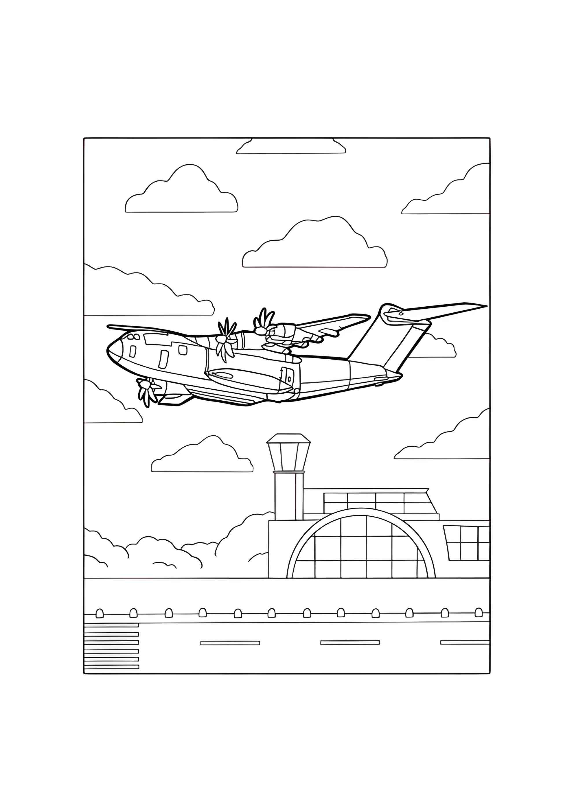 Раскраска Военно-транспортный самолёт США C-17