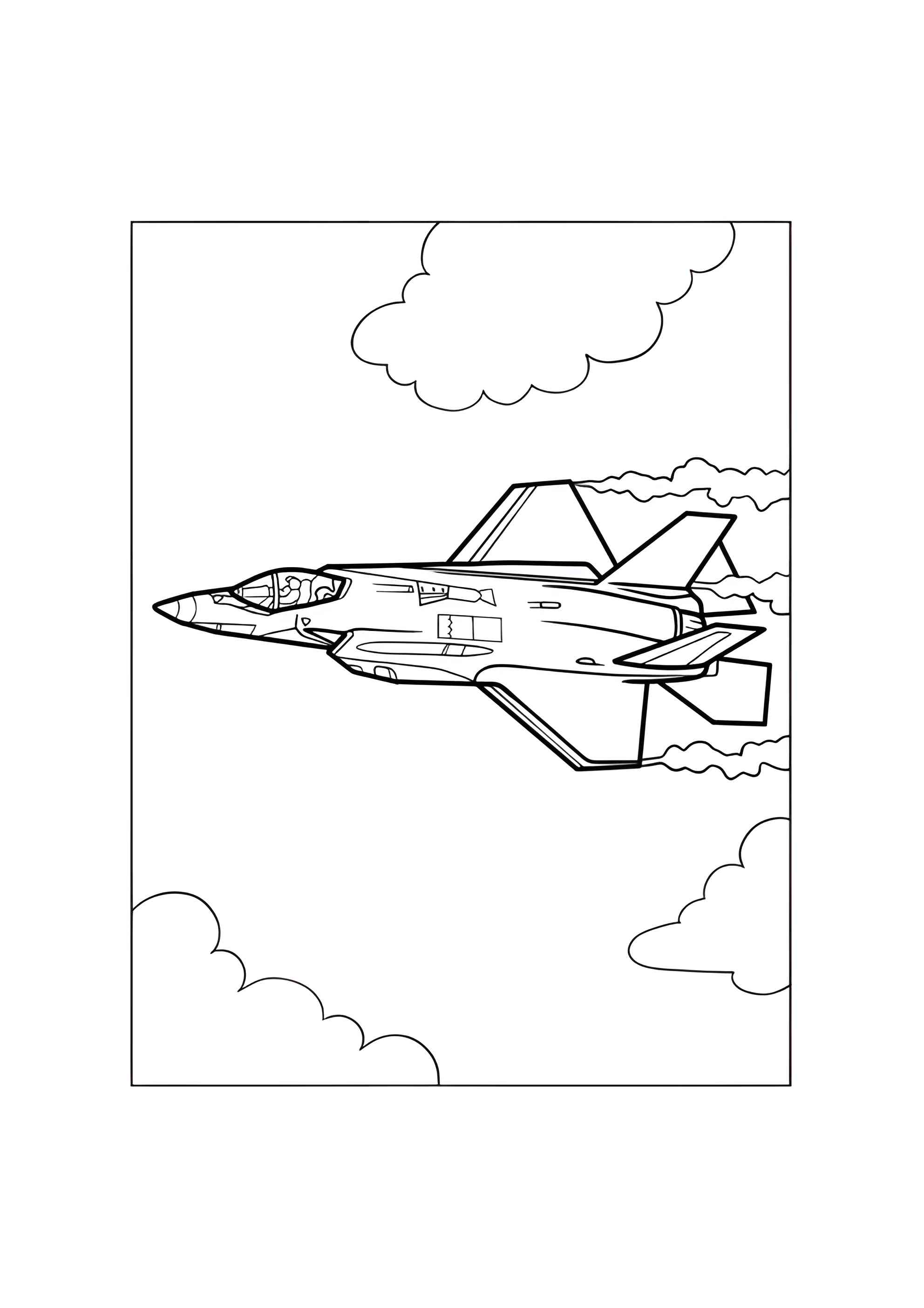 Раскраска Военный самолёт-невидимка F-35 Молния II